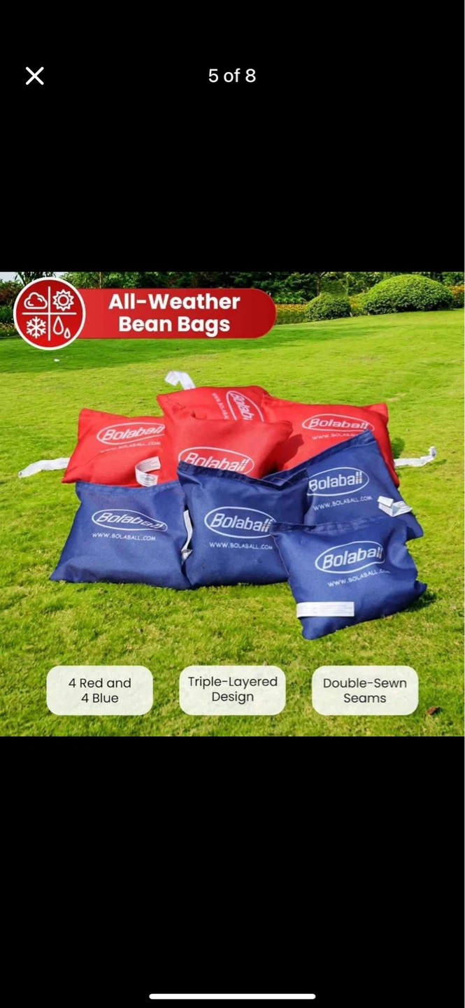 Bolaball Cornhole Set with 8 Bean Bags and Travel Bag - photo 5