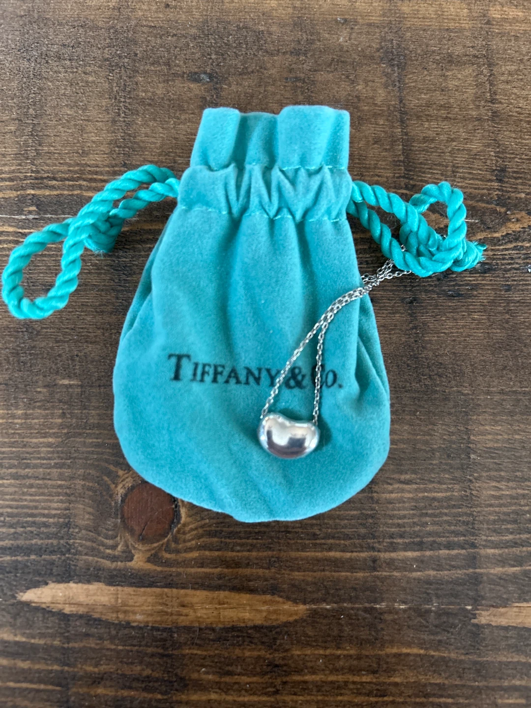 Tiffany & Co. Sterling Silver Bean Pendant Necklace