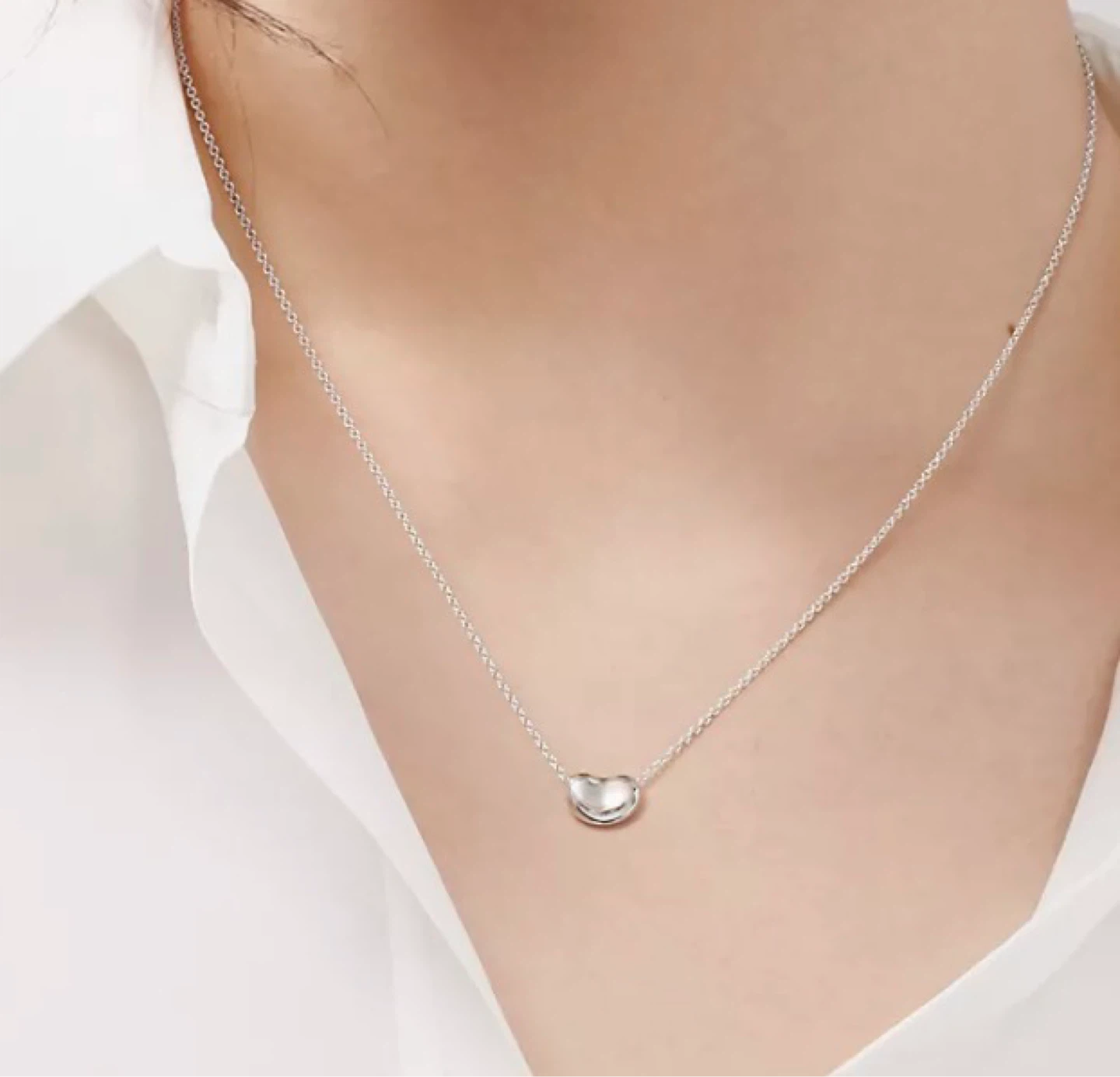 Tiffany & Co. Sterling Silver Bean Pendant Necklace - photo 3