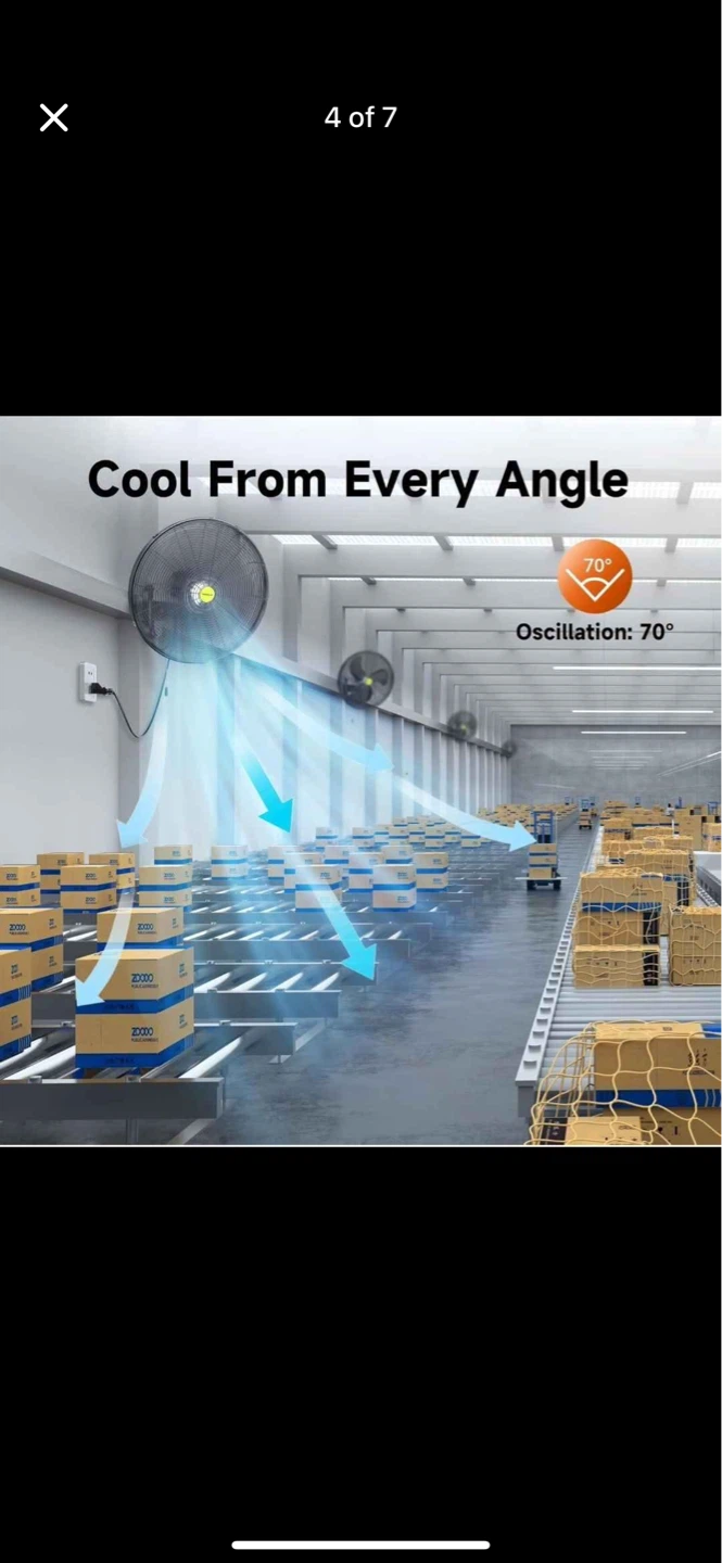 YAGKRI Wall Mount Fan - 3 Speed - photo 5