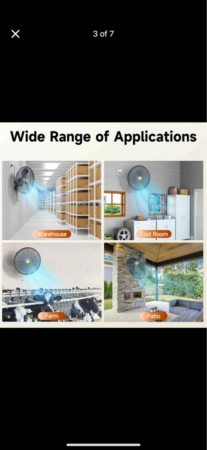 YAGKRI Wall Mount Fan - 3 Speed - photo 4