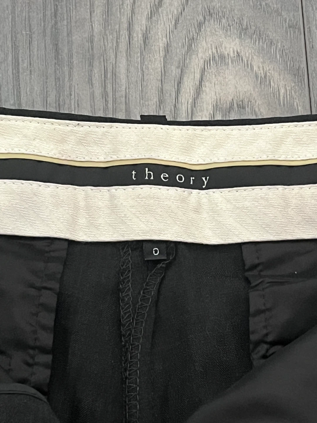 Virgin Wool Low-Waisted Wide Leg Theory Black Trousers | Women - photo 2