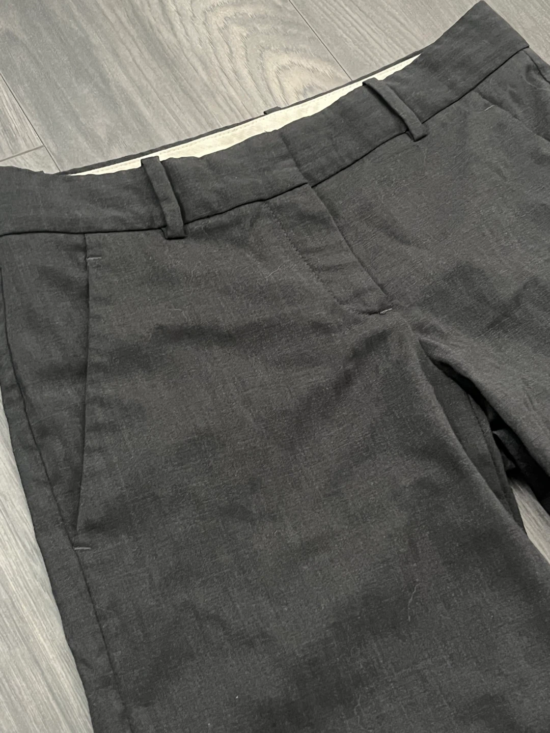 Virgin Wool Low-Waisted Wide Leg Theory Black Trousers | Women - photo 5
