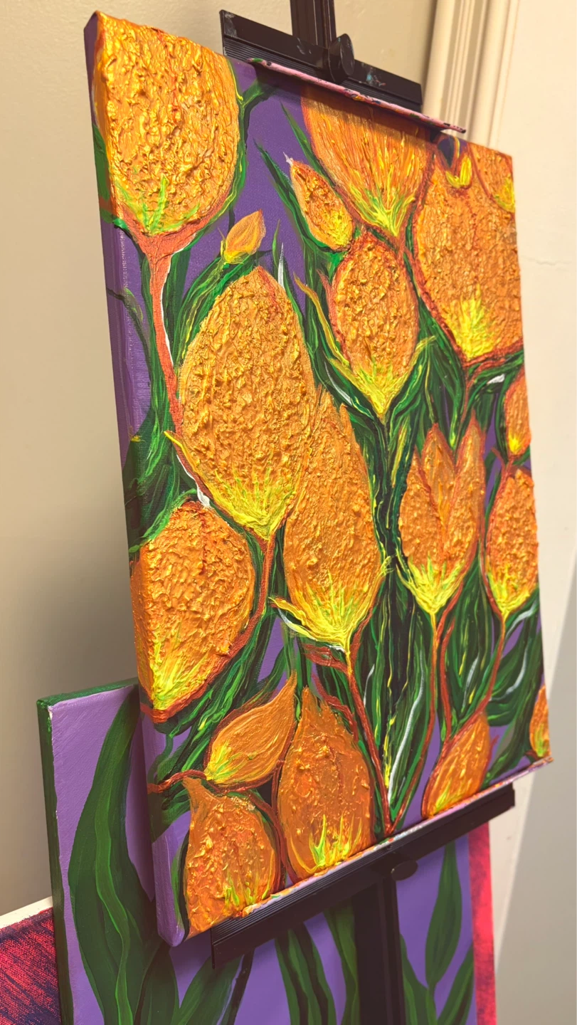 Textured Floral Canvas original Artwork
