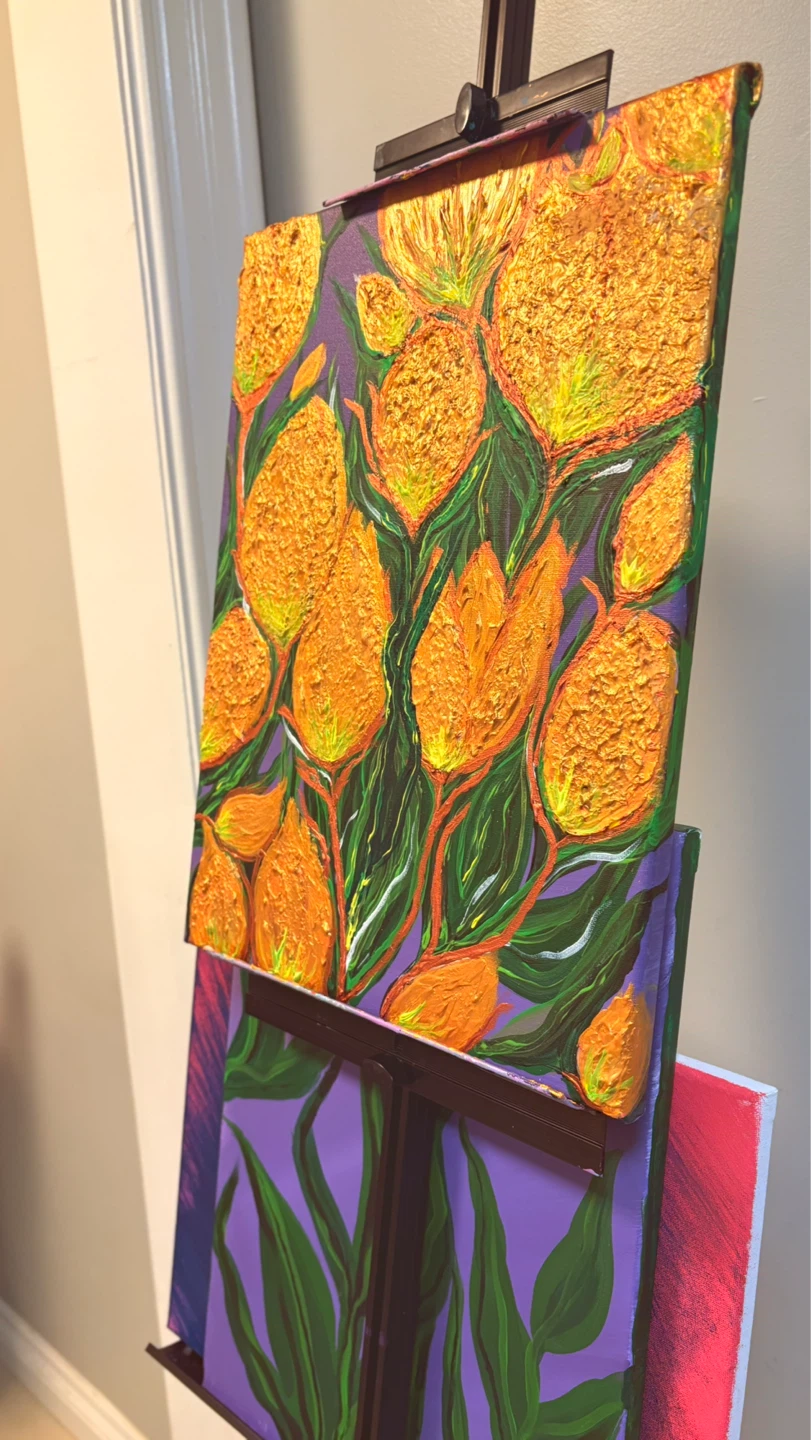 Textured Floral Canvas original Artwork - photo 5