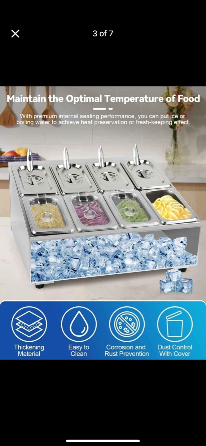 8-Compartment Stainless Steel Topping Dispenser - photo 5
