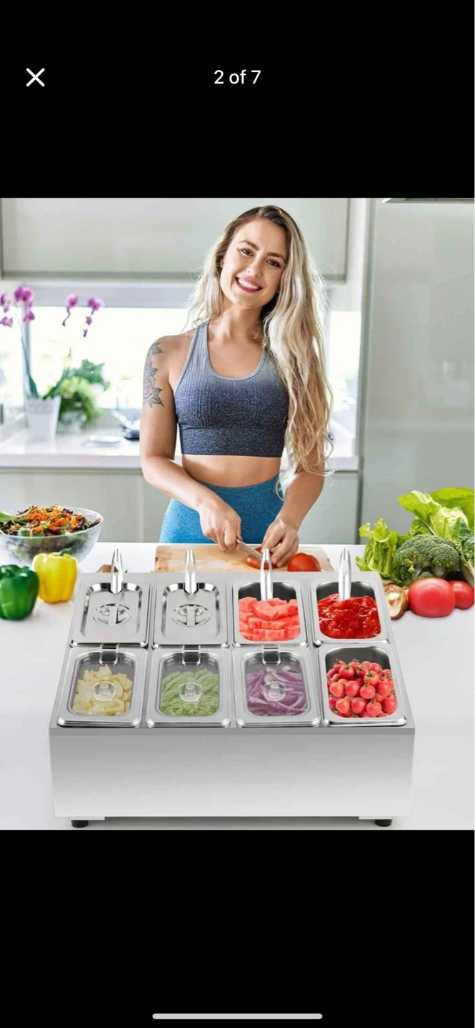 8-Compartment Stainless Steel Topping Dispenser - photo 2
