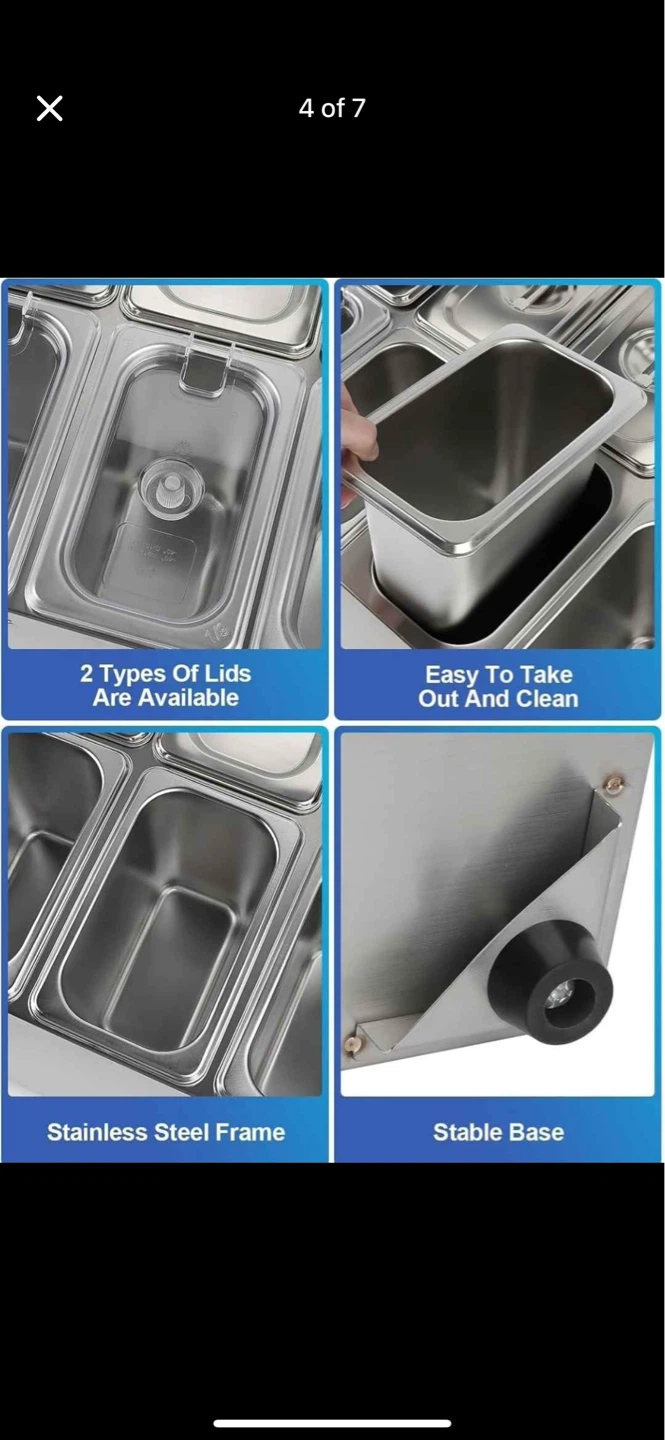8-Compartment Stainless Steel Topping Dispenser - photo 4