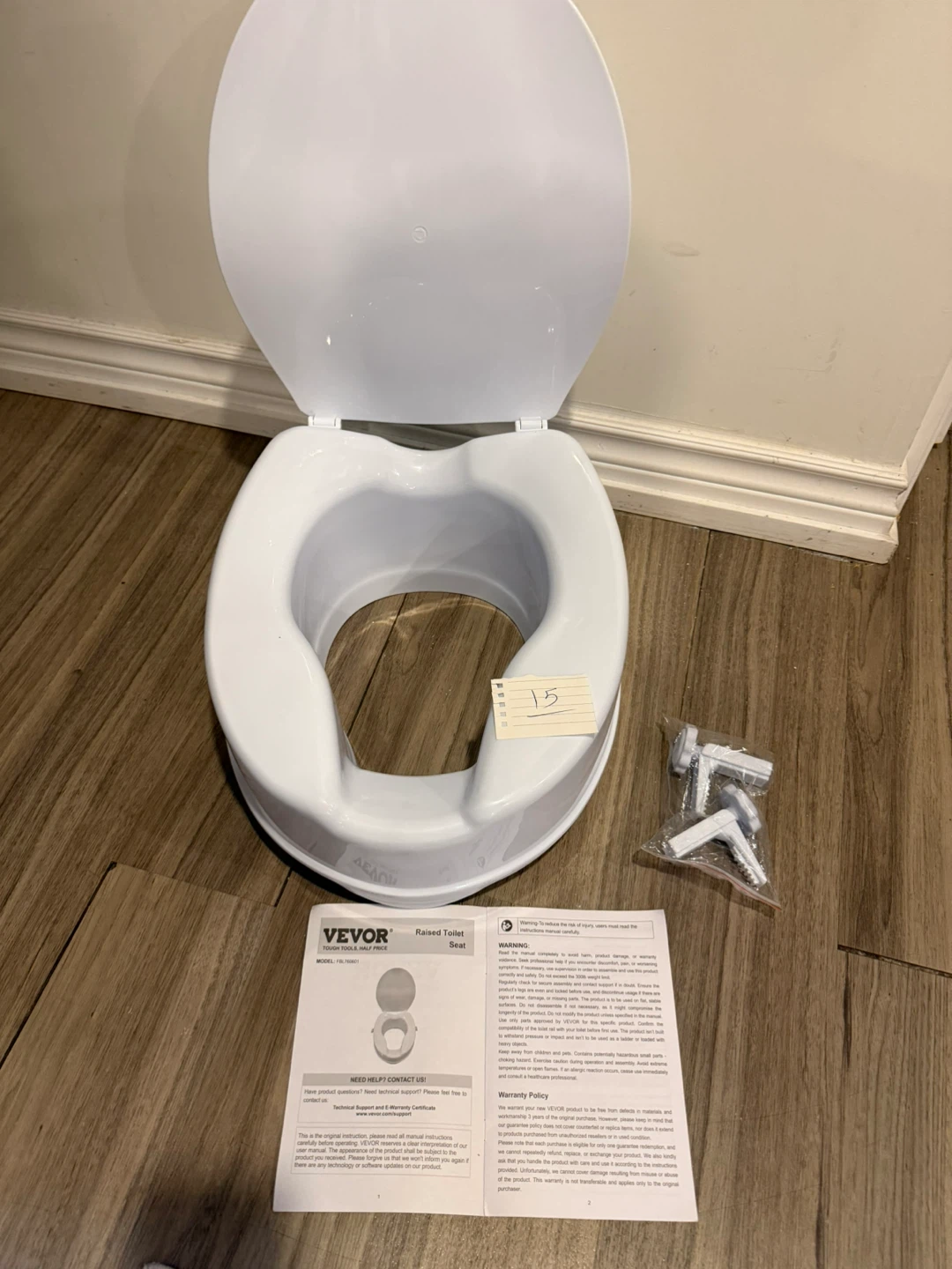 Vevor White Raised Toilet Seat