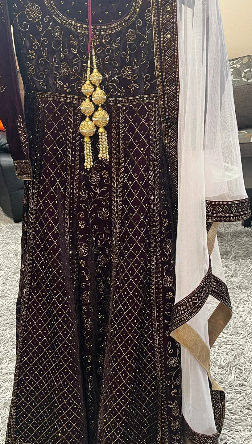 Velvet Anarkali Suit with Dupatta - photo 4