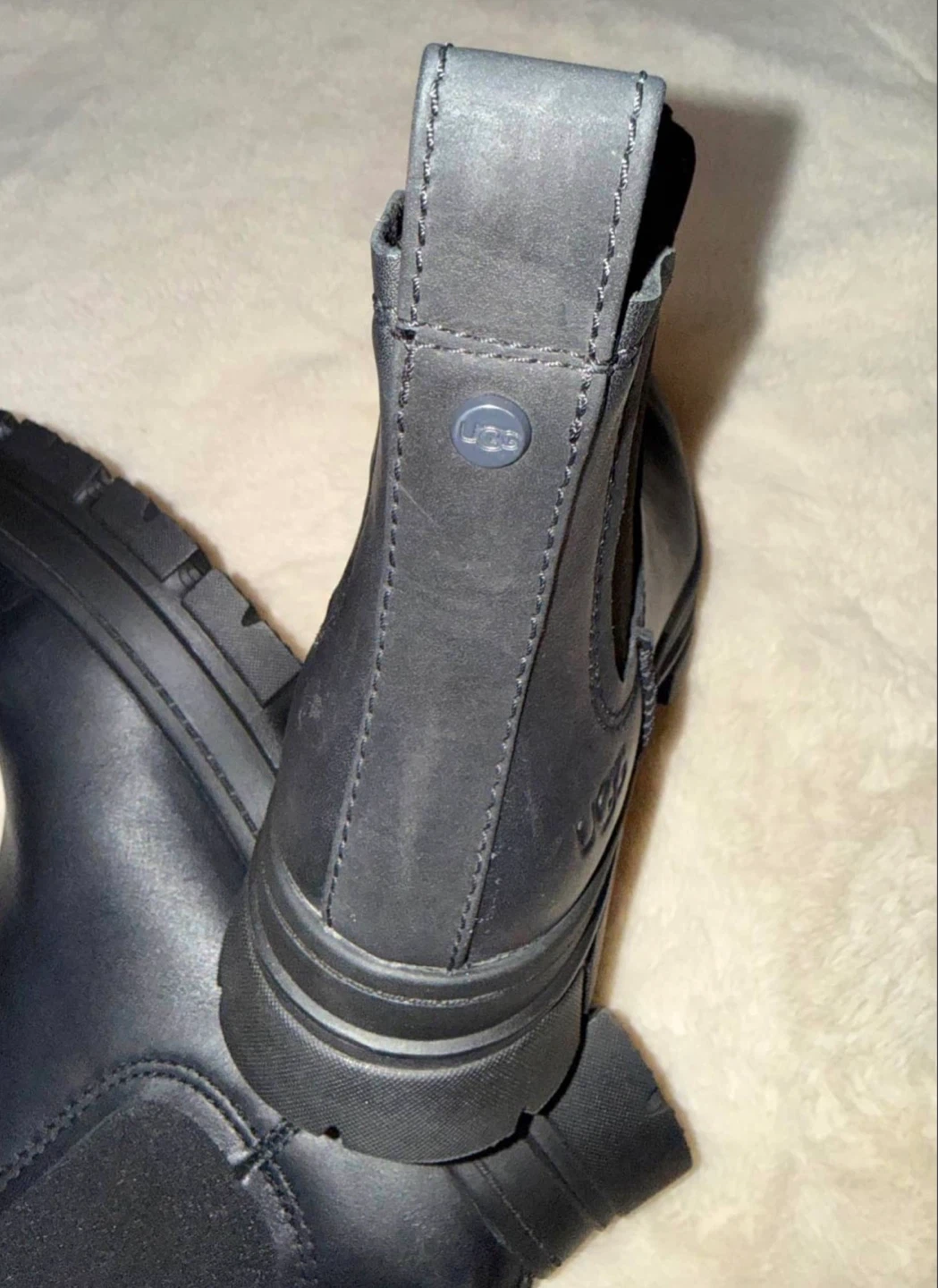 UGG Black Leather Chelsea Boots - Women's Size 8 - photo 3