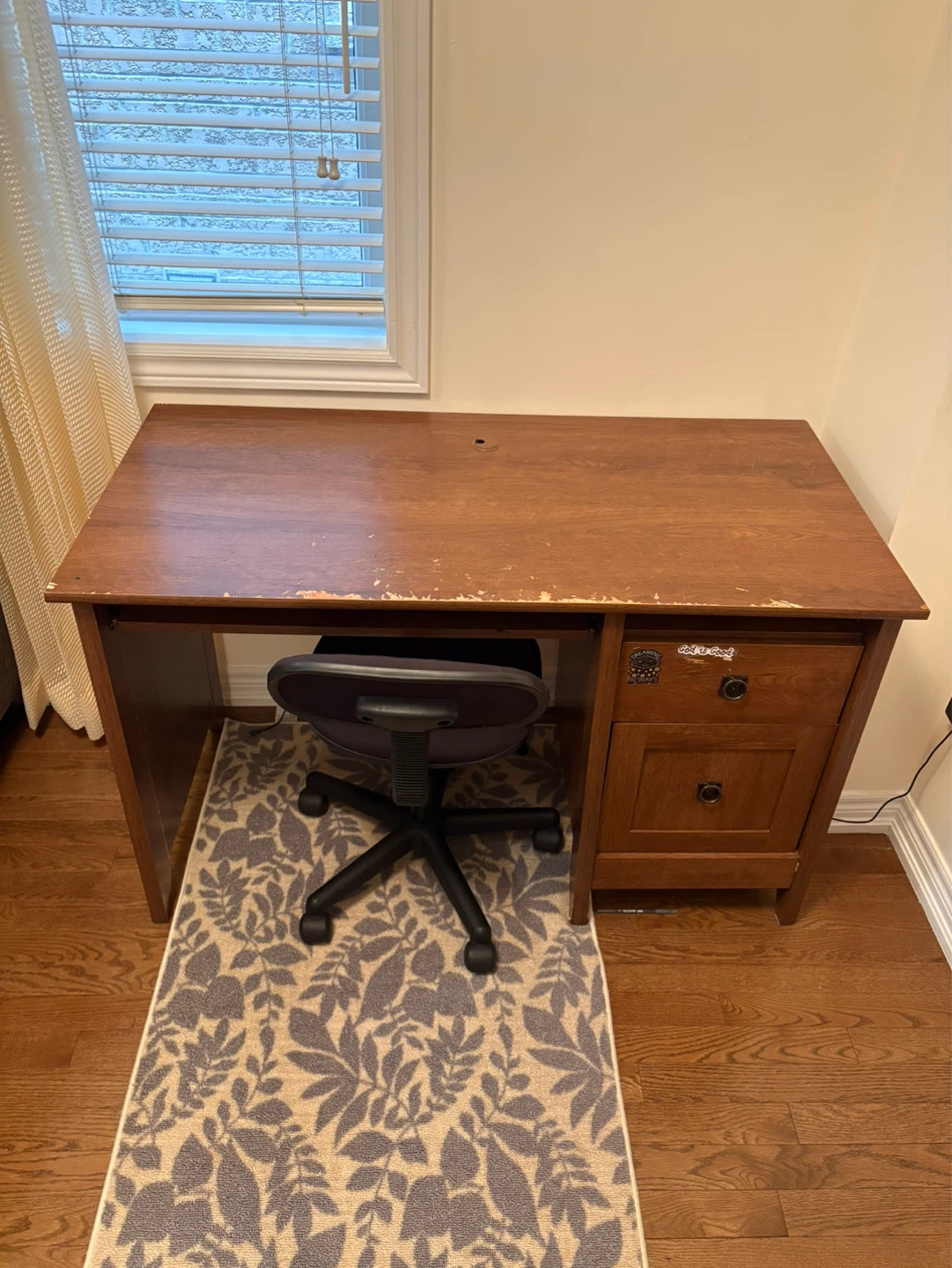 Wooden Desk with Drawer Unit