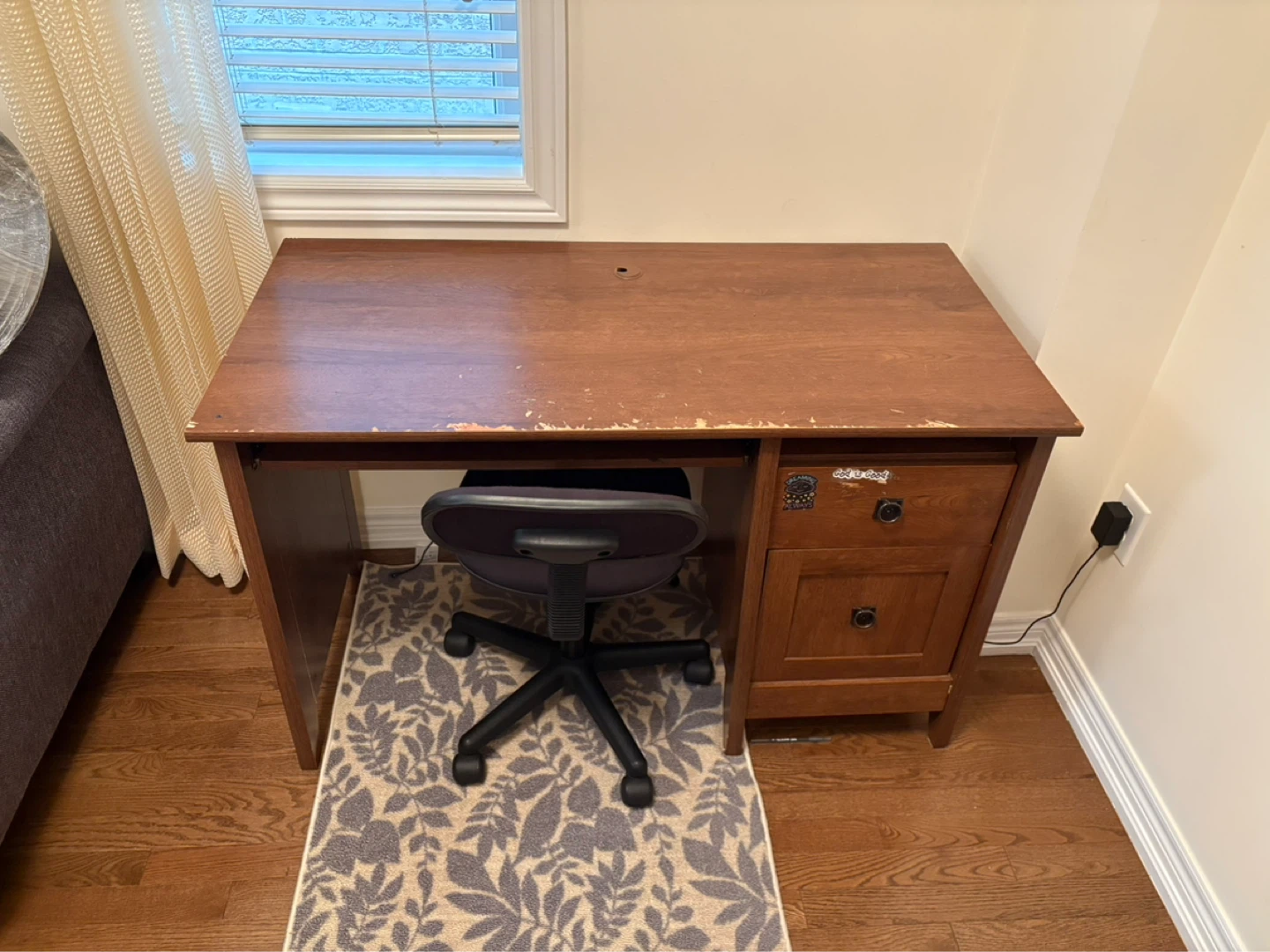 Wooden Desk with Drawer Unit - photo 2