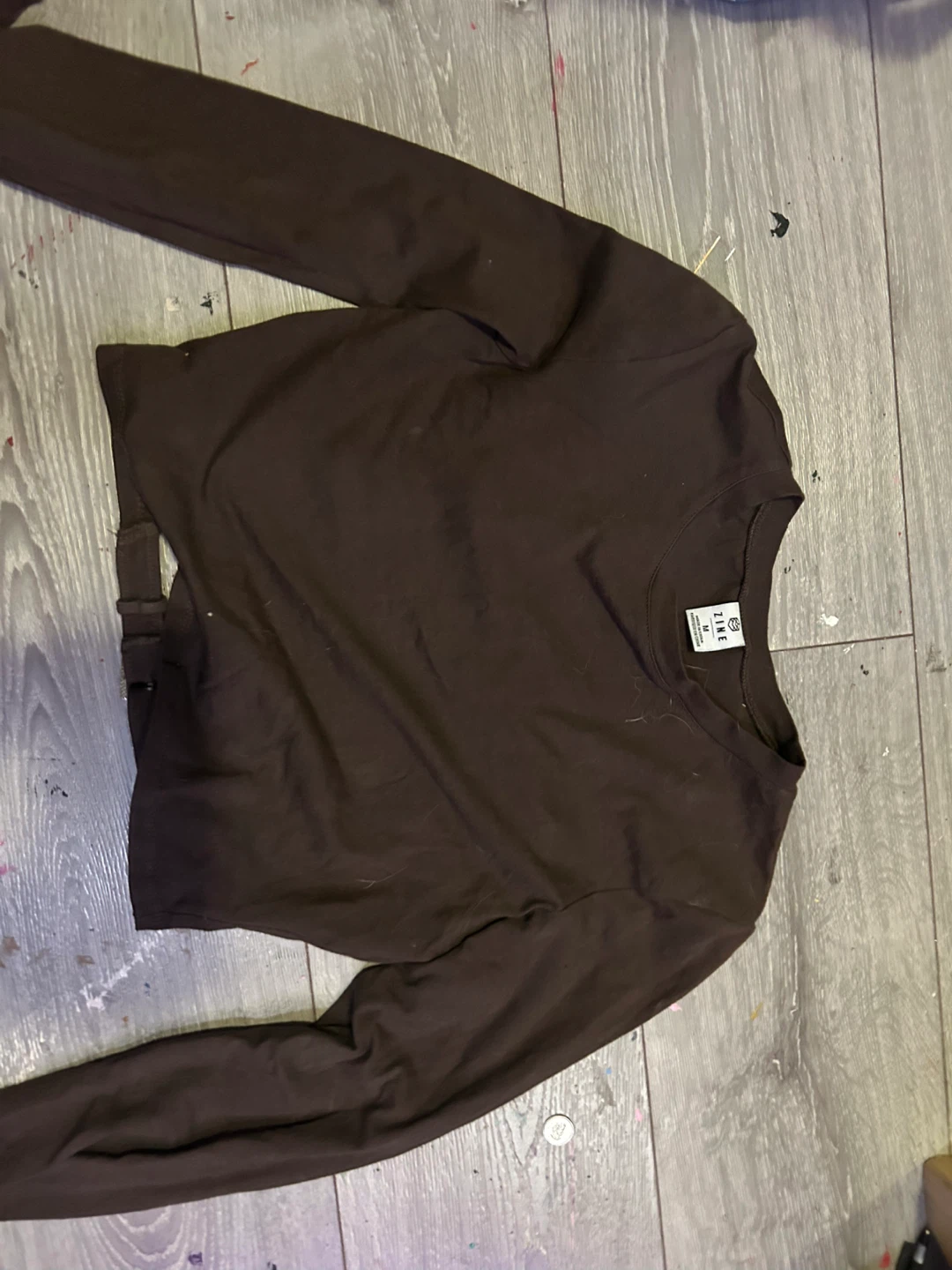 ZINE Long Sleeve Cutout Crop Top - Size M