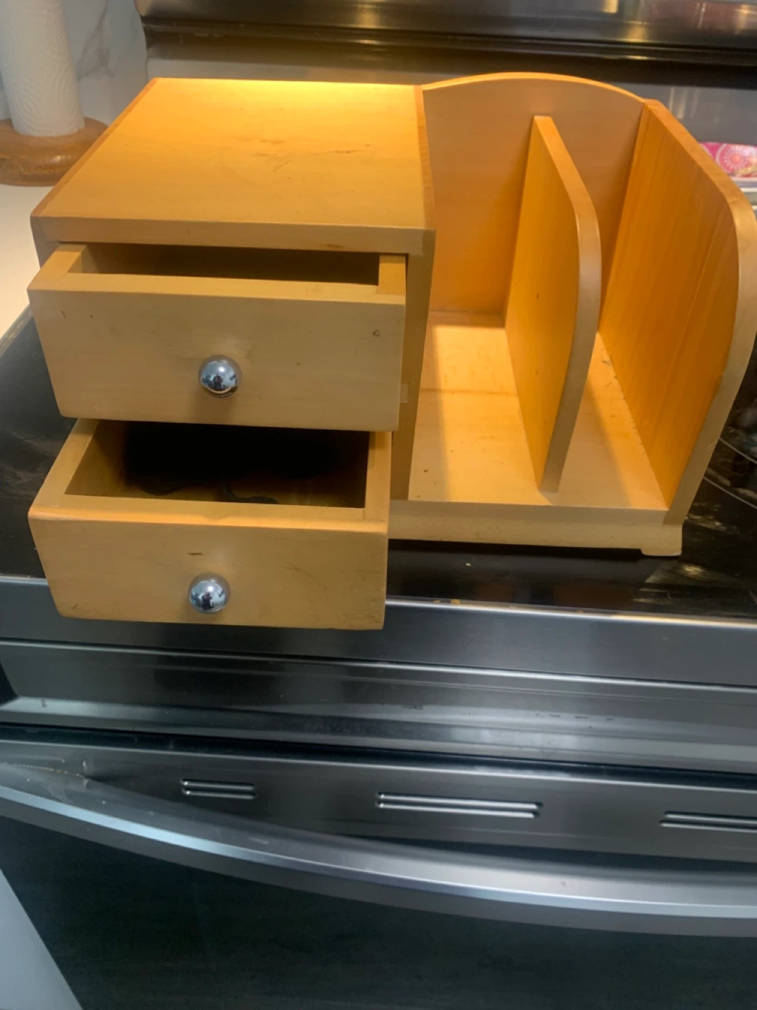 Wooden Desk Organizer with 2 Drawers - photo 2