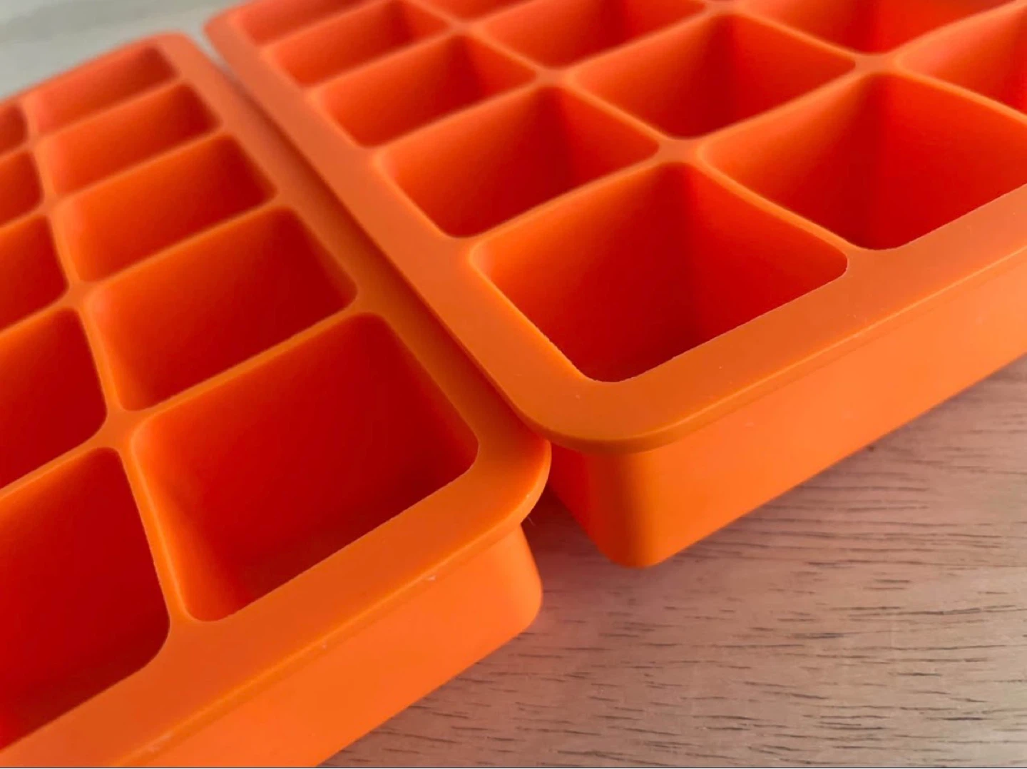 Set of 2 Orange Silicone Ice Cube Trays - photo 2