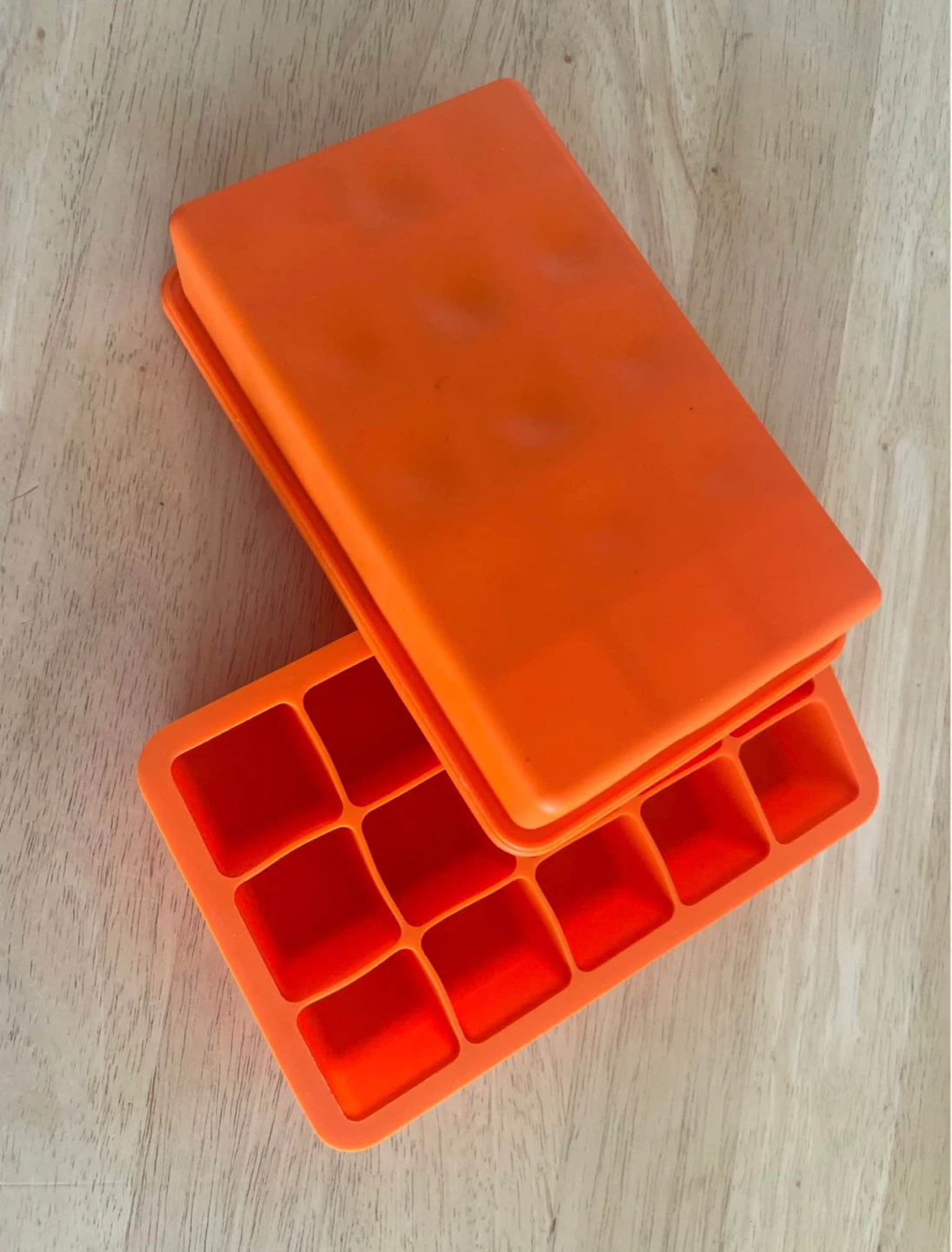Set of 2 Orange Silicone Ice Cube Trays - photo 3