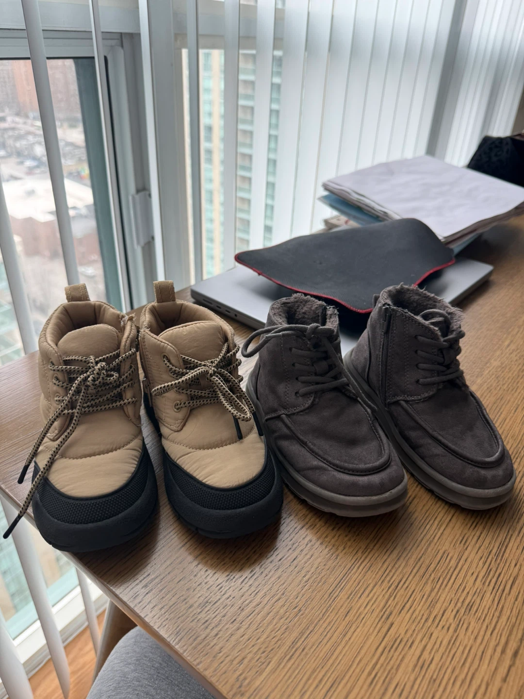 Zara Kids' Winter Boots - Tan and Grey Size 26