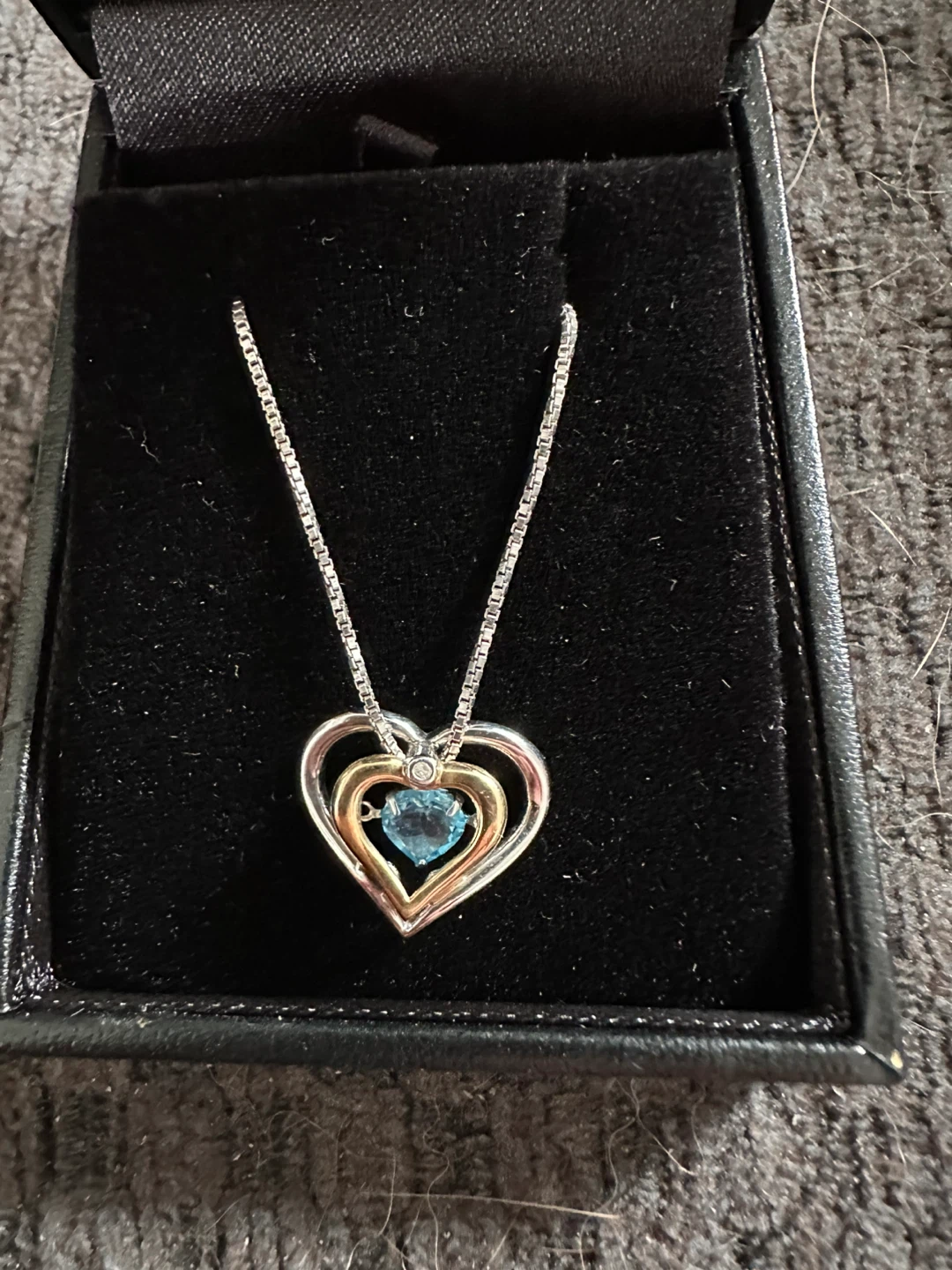 Blue Topaz heart pendant