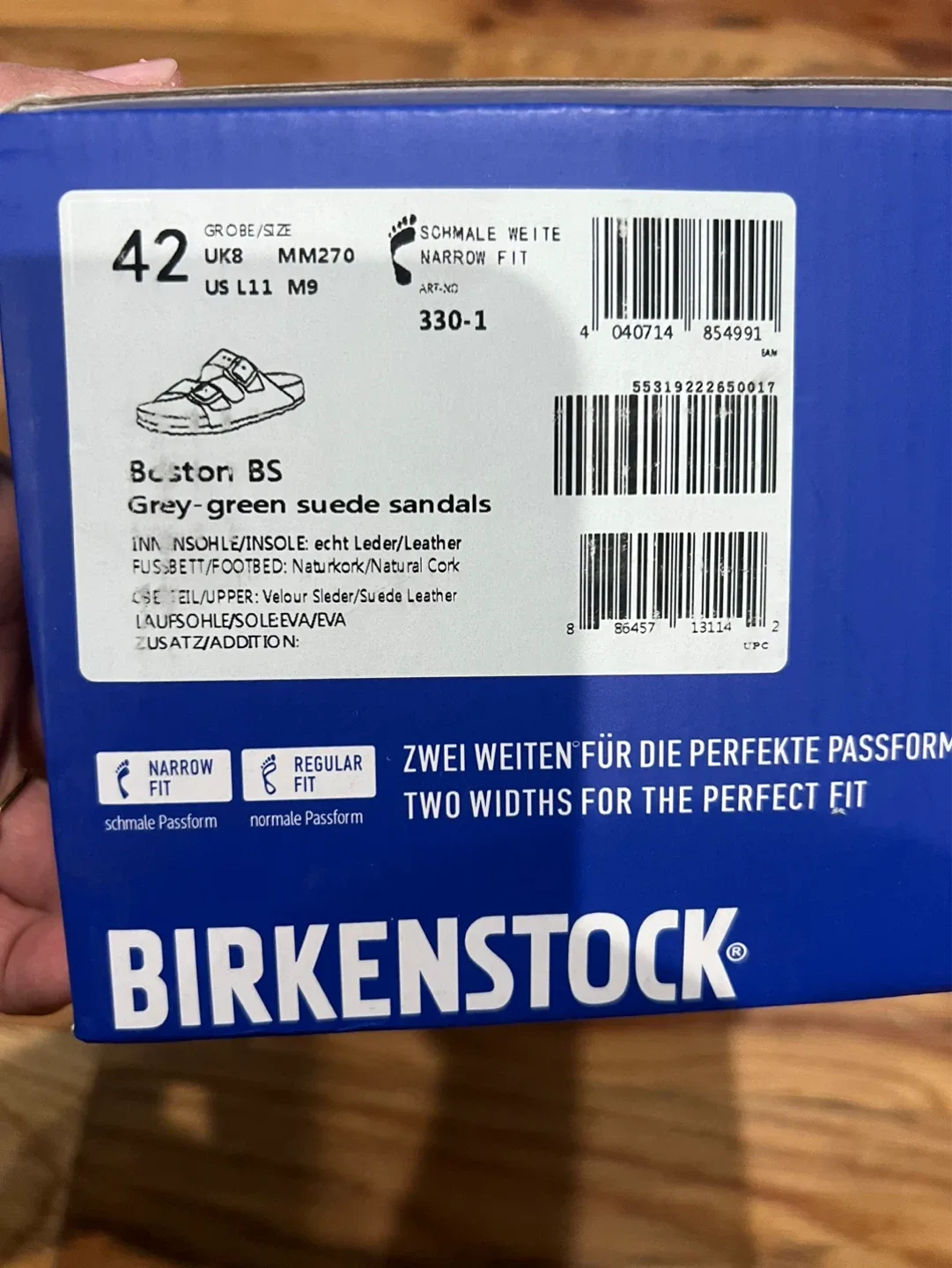 Birkenstock Boston Suede Sandals Grey Size 42 US L11 - photo 2