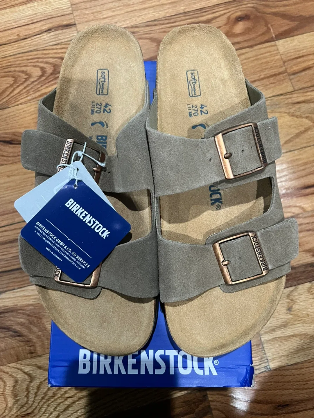 Birkenstock Boston Suede Sandals Grey Size 42 US L11 - photo 5