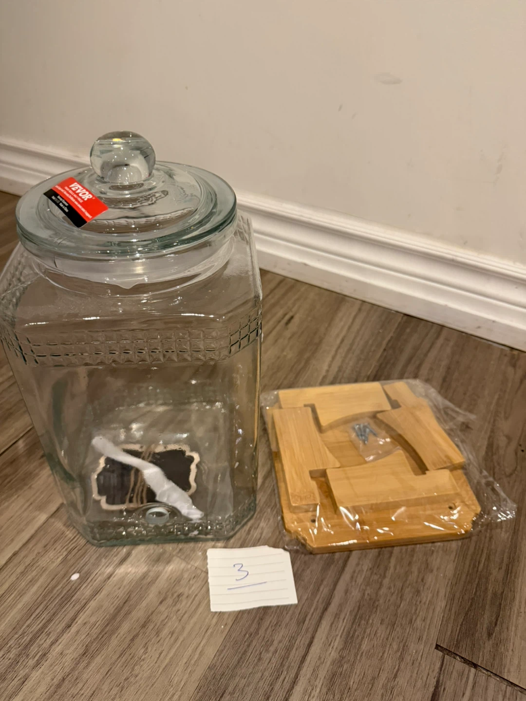 VEVOR Glass Beverage Dispenser with Bamboo Stand - photo 3