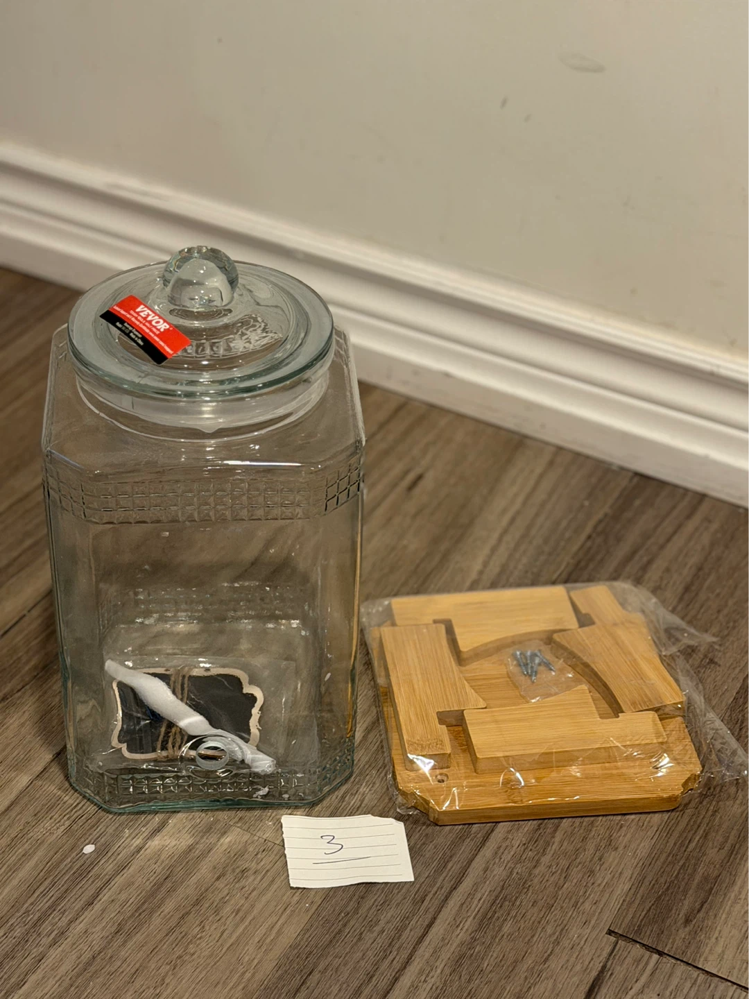 VEVOR Glass Beverage Dispenser with Bamboo Stand - photo 4