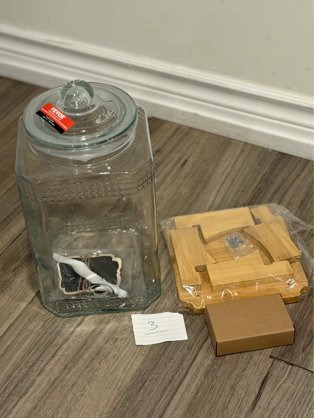 VEVOR Glass Beverage Dispenser with Bamboo Stand - photo 2
