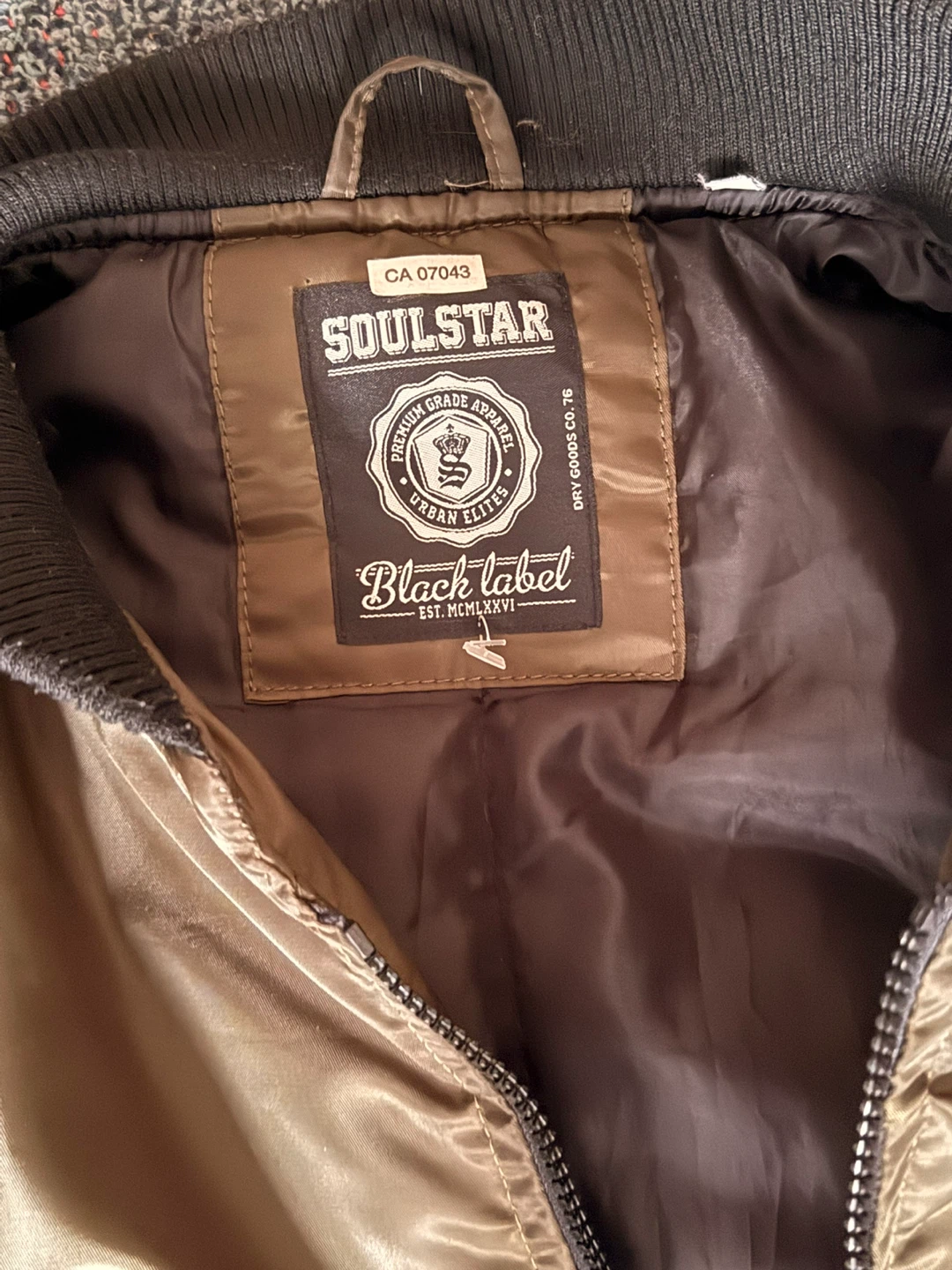 Soulstar "Black Label" Green/Black Bomber Jacket. Size L - photo 2