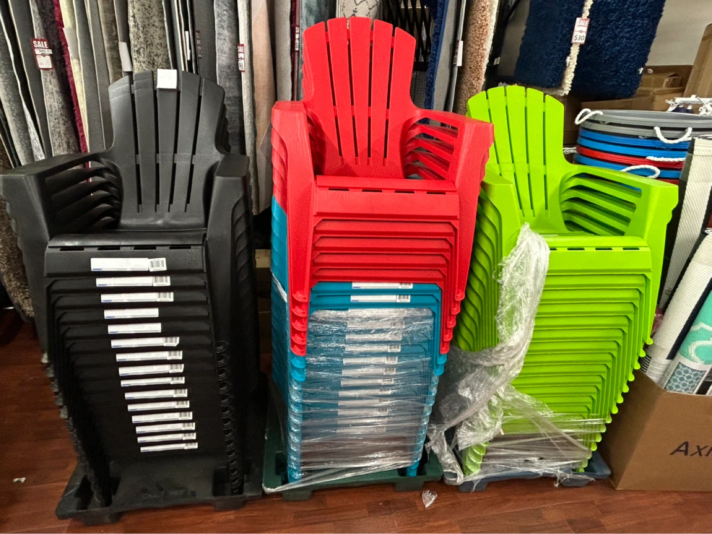 Plastic Adirondack Chairs - Red, Teal, Green - photo 2