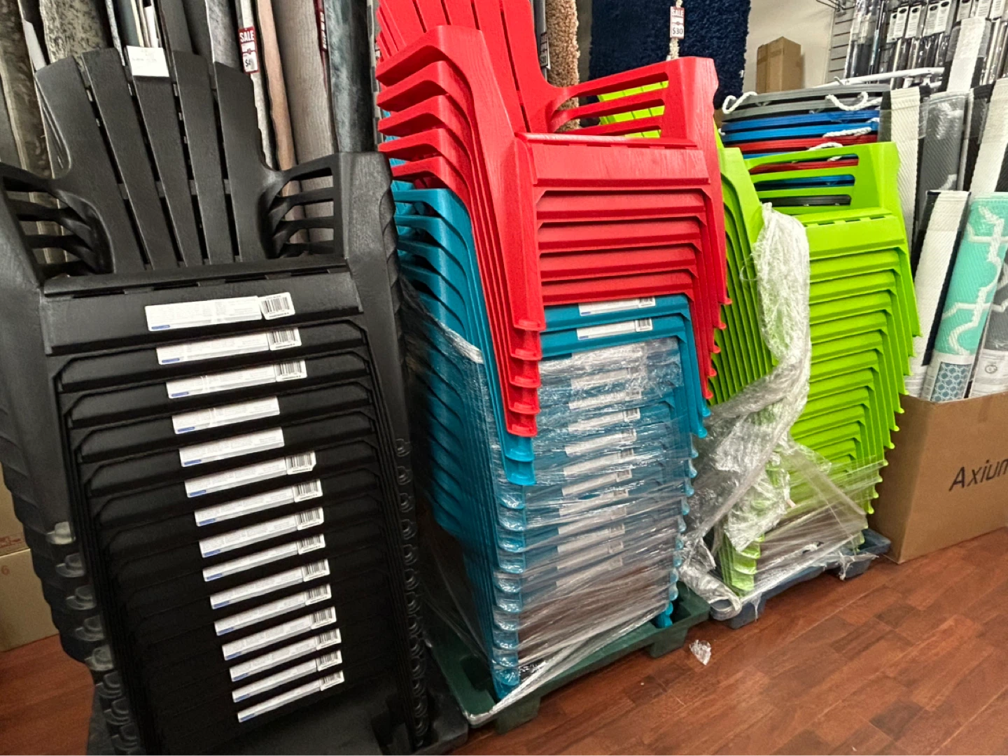 Plastic Adirondack Chairs - Red, Teal, Green