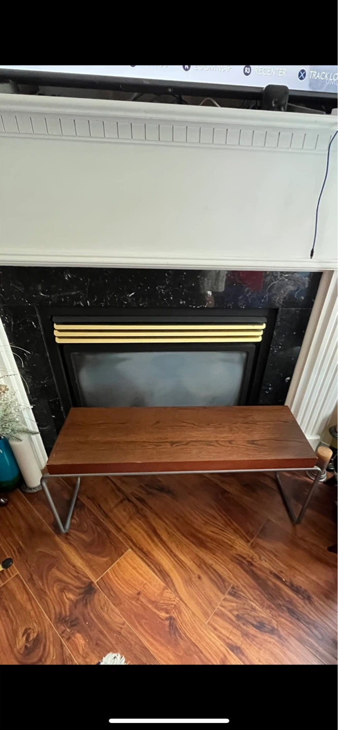 Wooden Bench with Metal Legs