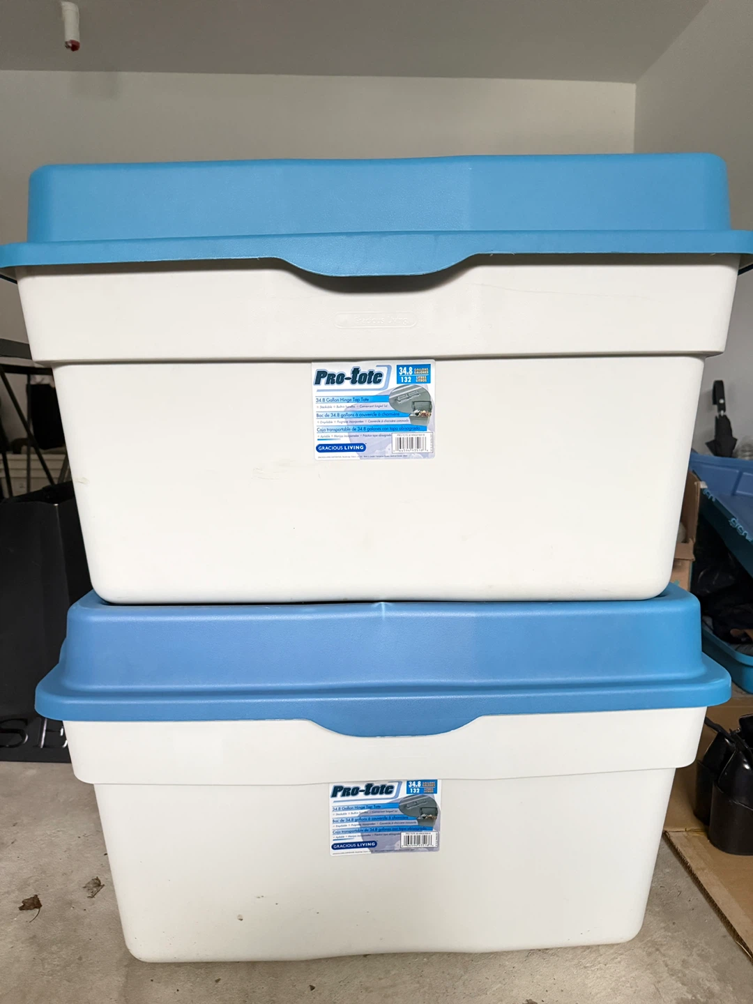 Pro-Tote 34.8 Gallon Hinge Top Storage Tote