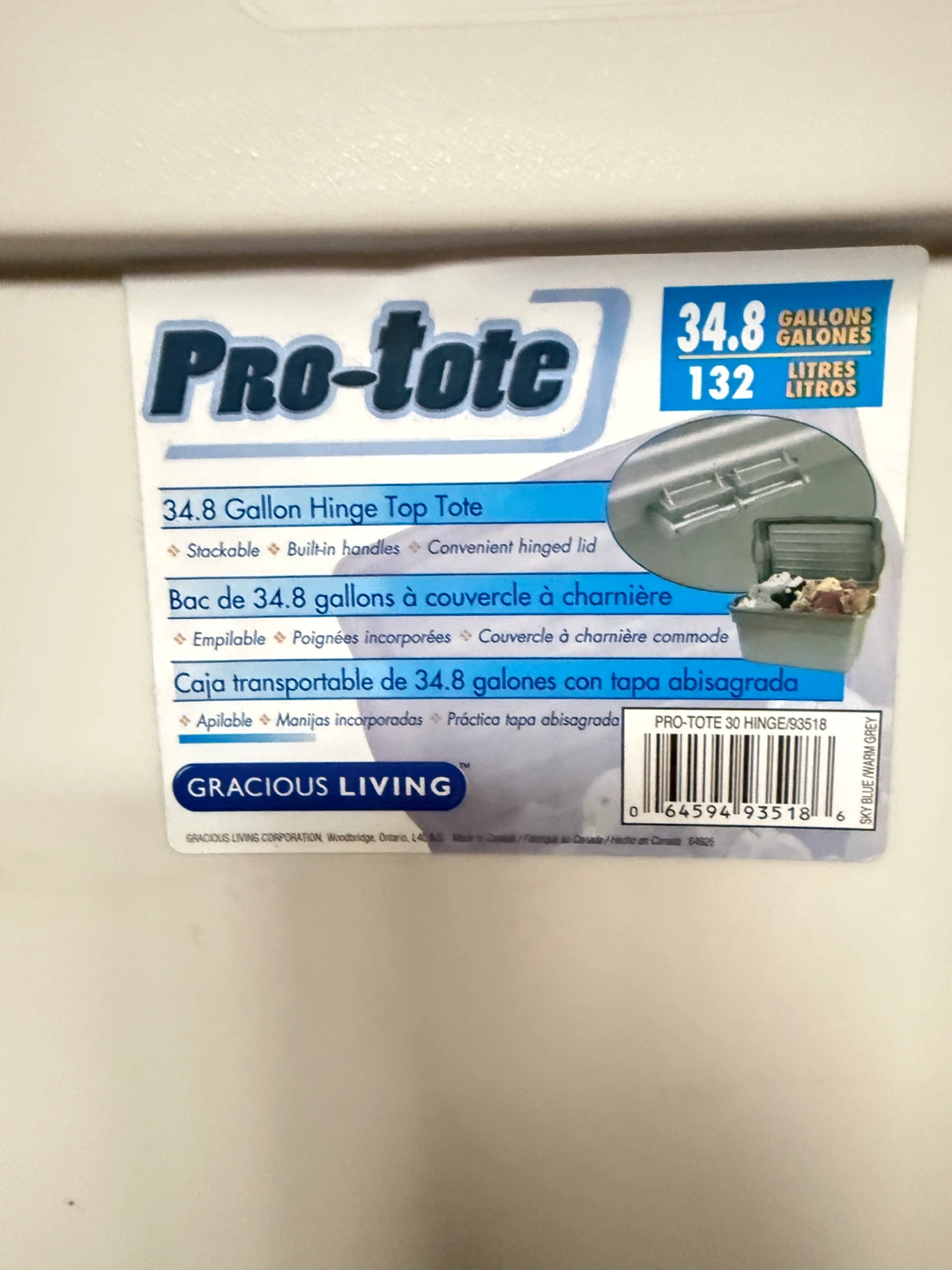 Pro-Tote 34.8 Gallon Hinge Top Storage Tote - photo 2