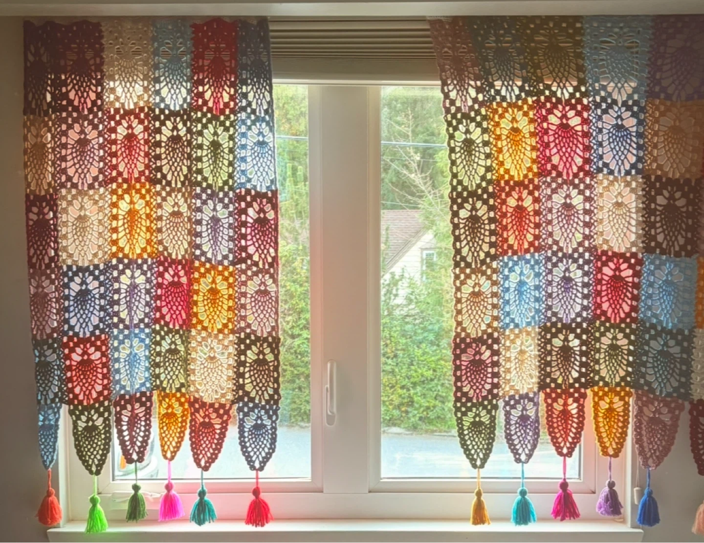 Handmade Crochet Valance with Tassels