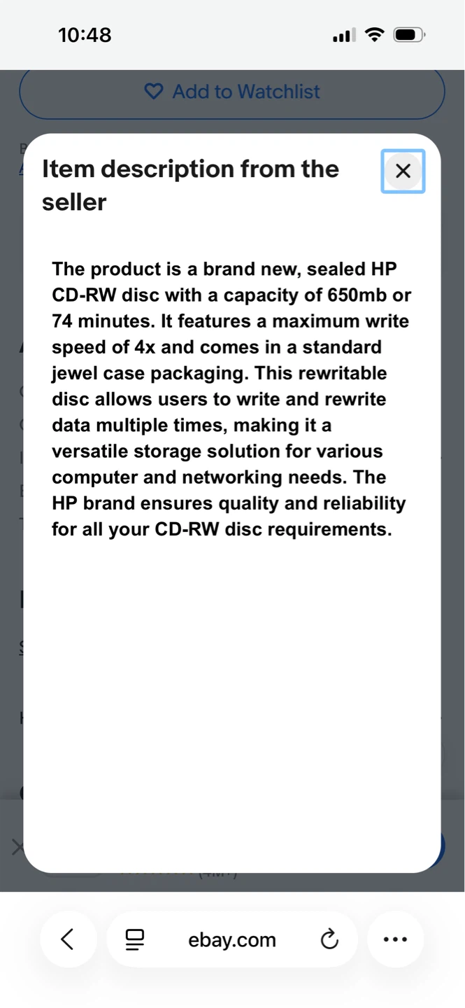 2 HP CD-RW Performance Media 650MB/74 min - 2 Pack - photo 3