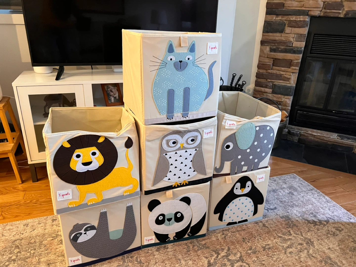3 Sprouts Storage Cubes - Animals (Set of 6)