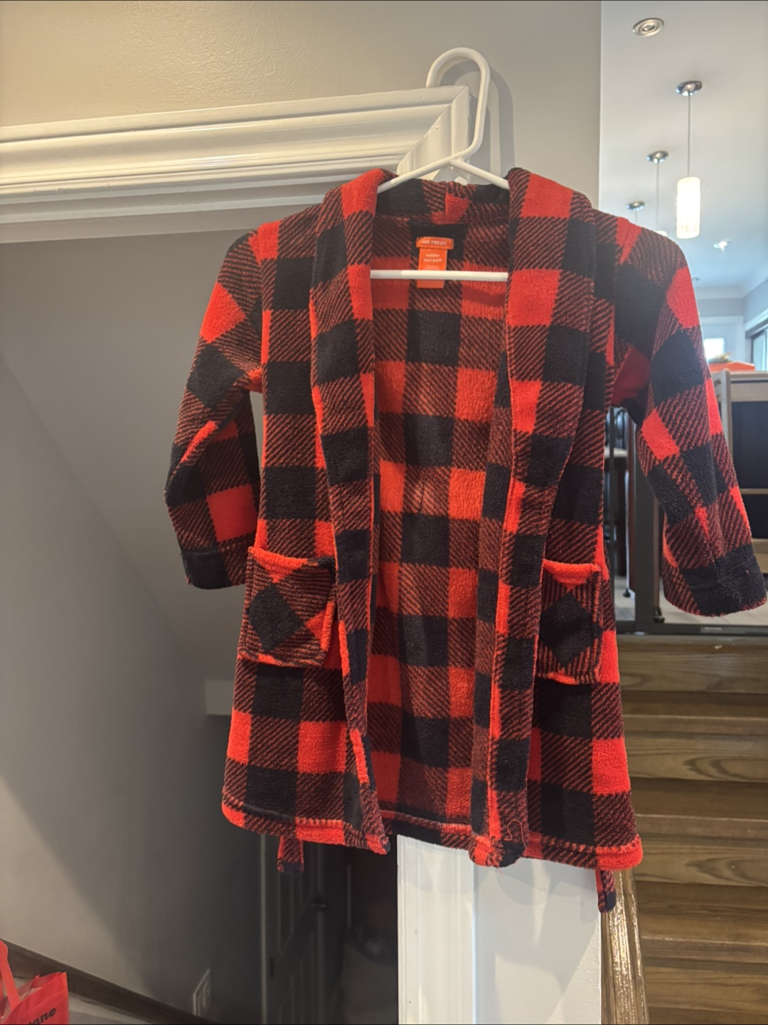 Joe Fresh Toddler Plaid Fleece Robe - Size 5