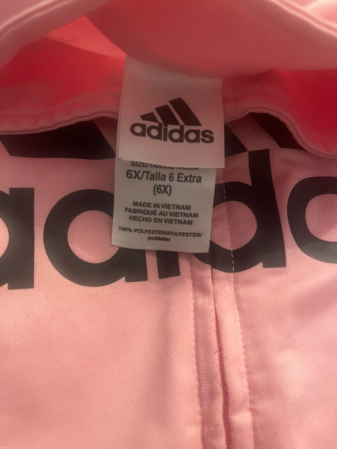 Adidas Pink Track Jacket Size 6X - photo 2