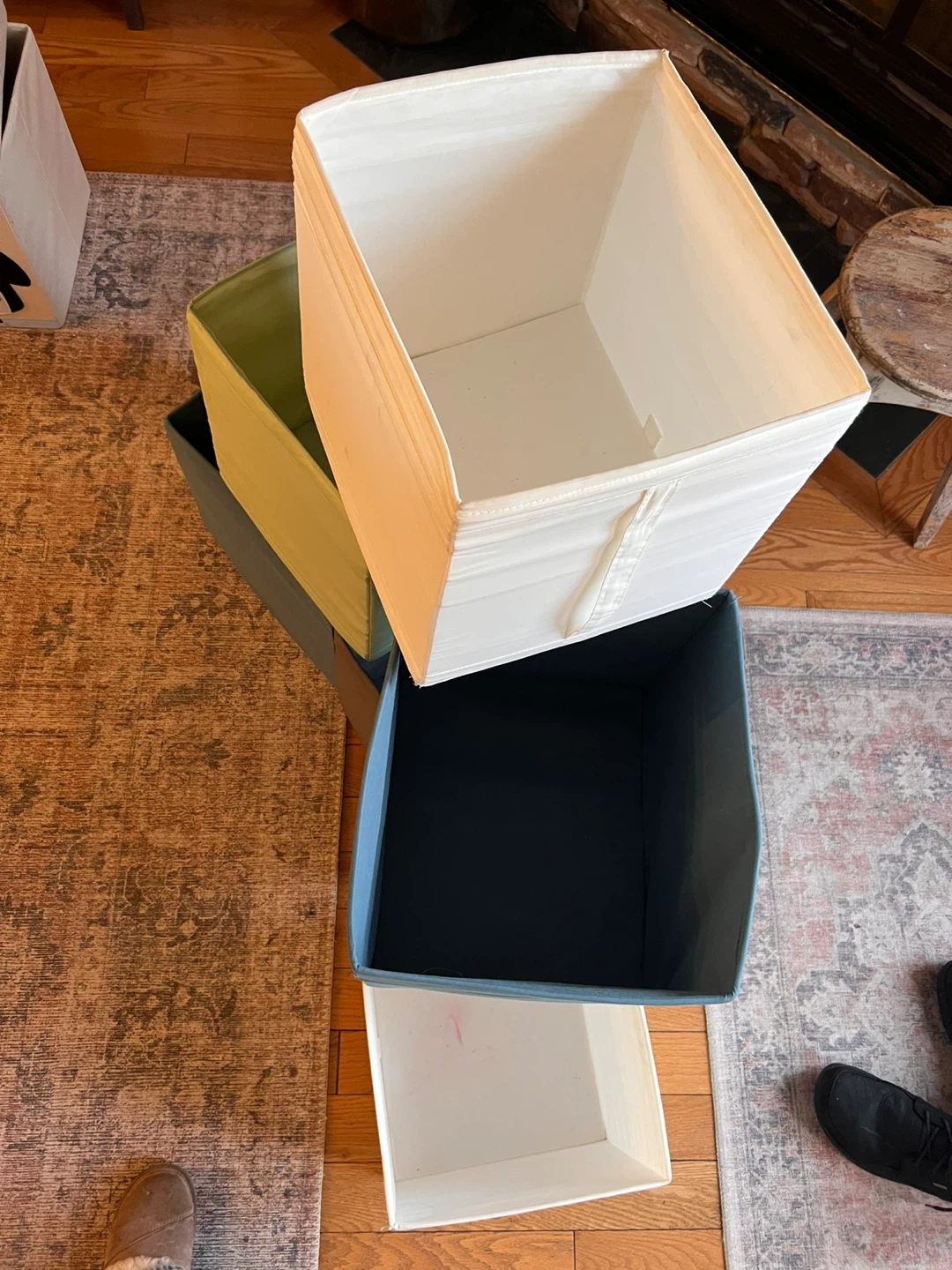 Six cloth collapsible storage cubes - photo 2