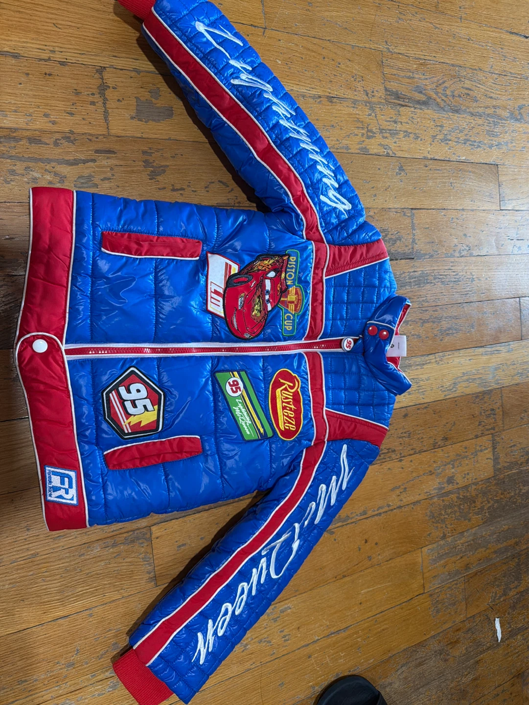 Disney Store Cars Lightning McQueen Puffer Jacket Size 5/6