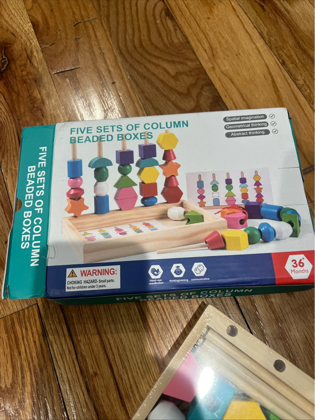 Wooden Beaded Shapes Building Blocks Toy Set - photo 2