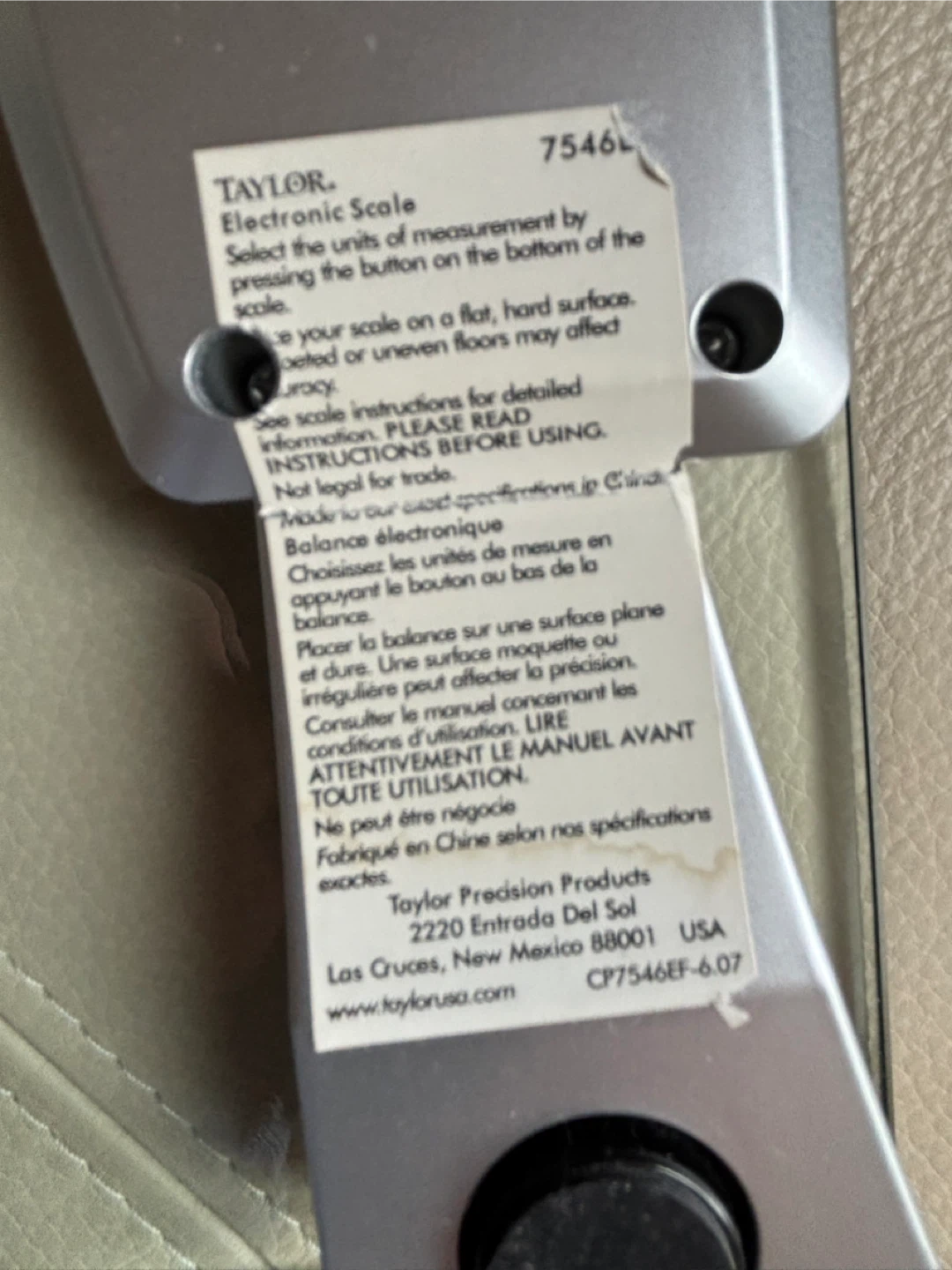 Taylor Electronic Digital Scale (defective) - photo 5