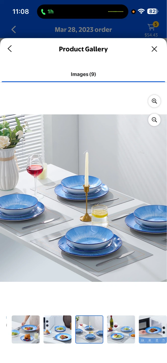 BESTONE Blue Swirl Dinnerware Set - photo 3
