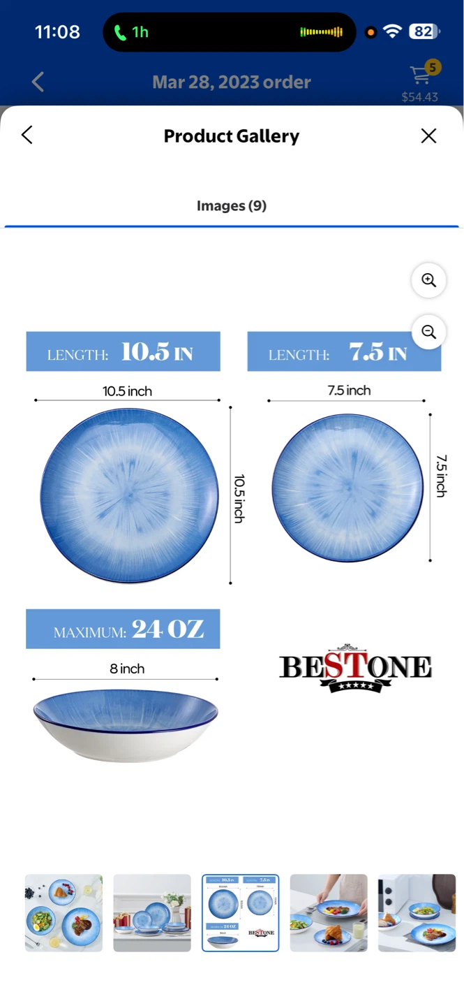 BESTONE Blue Swirl Dinnerware Set - photo 2