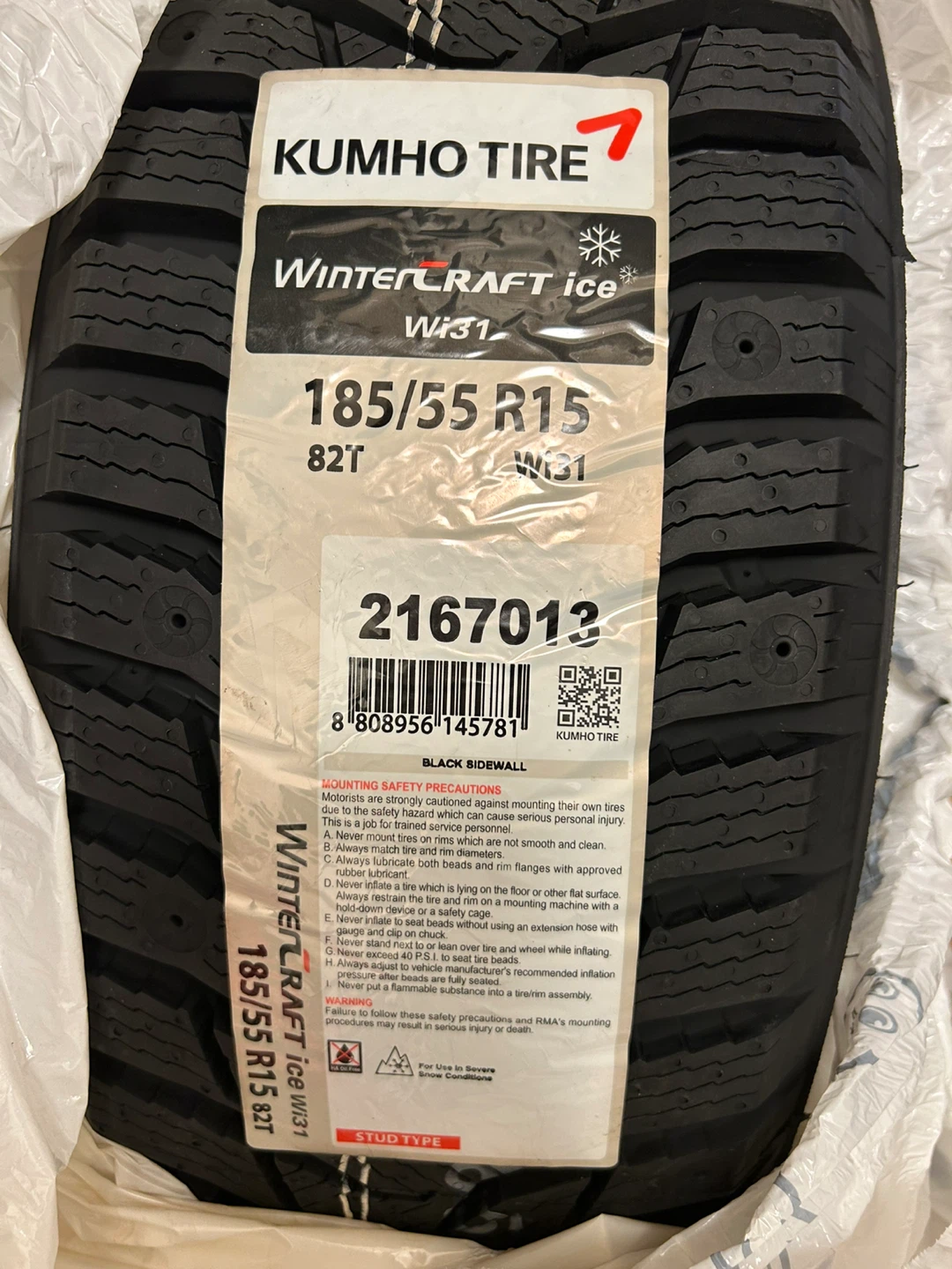 Kumho Tire WinterCraft ice WI31 185/55 R15 82T - photo 2