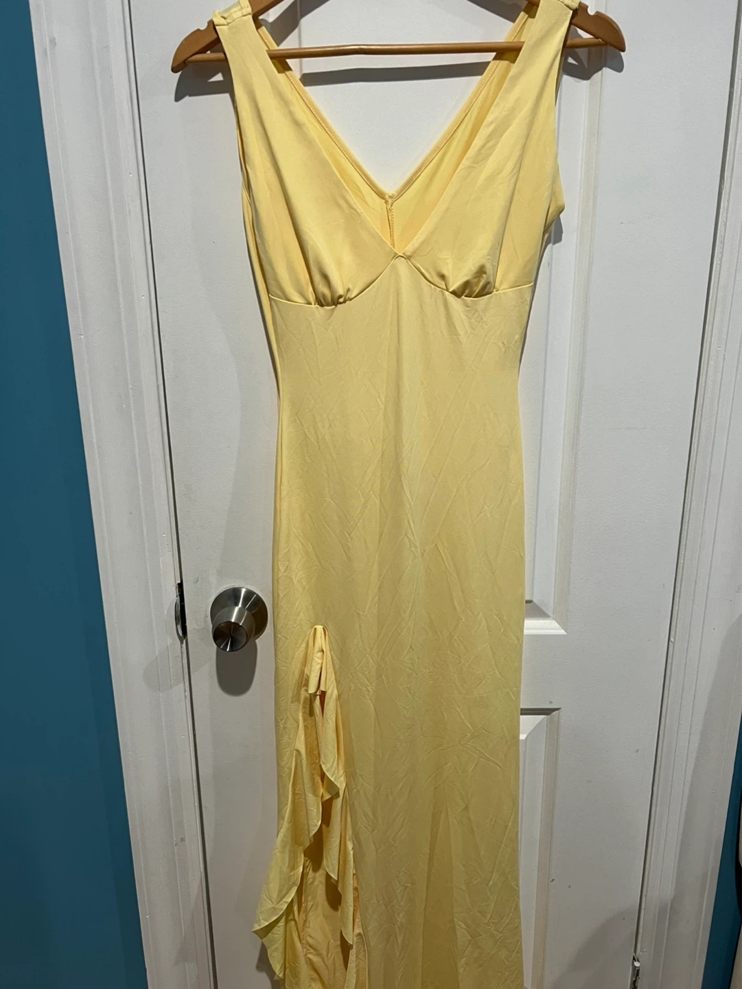 Yellow Sleeveless V-Neck Maxi Dress