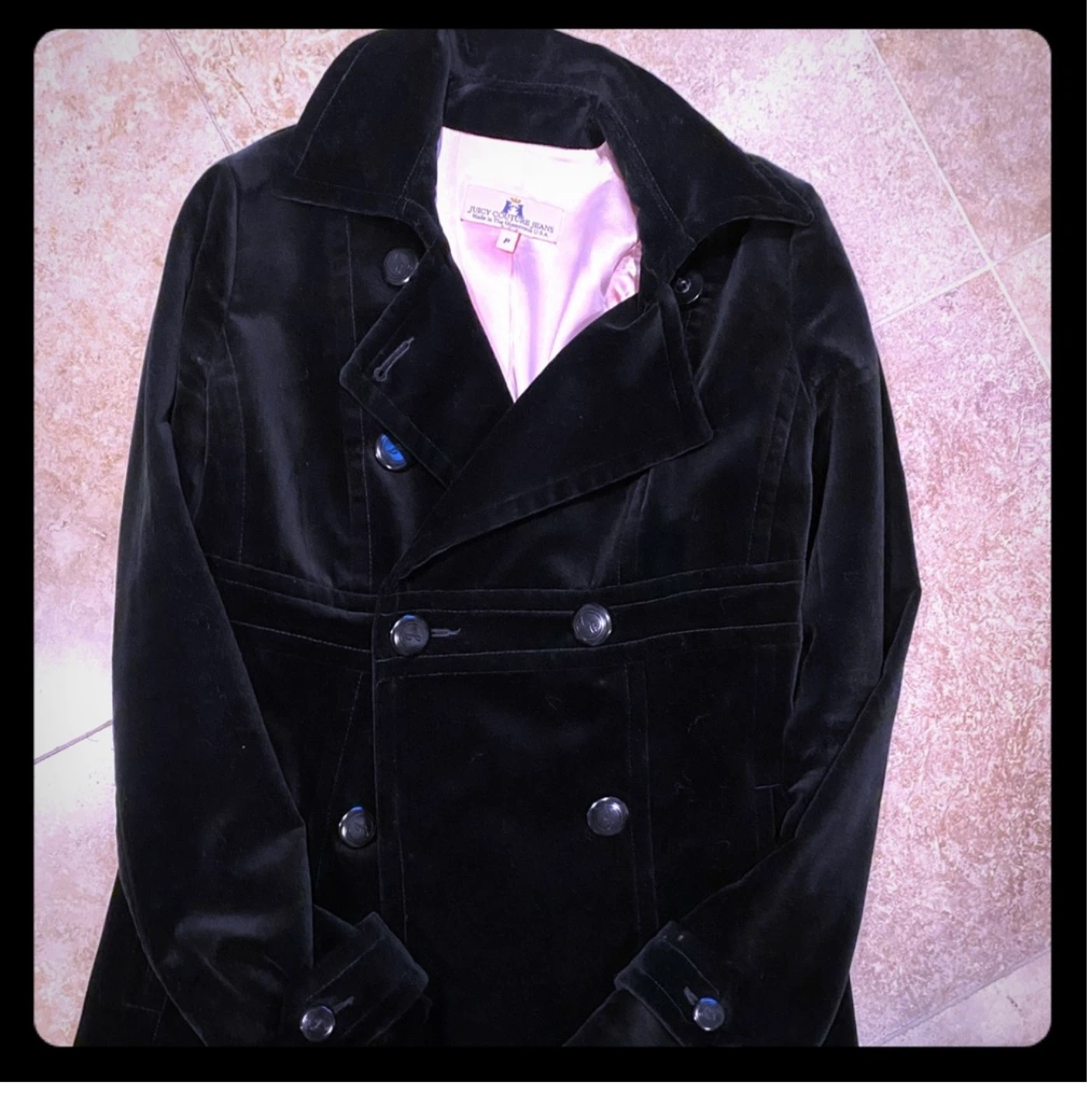 Juicy Couture Black Velvet Double-Breasted Jacket - photo 5