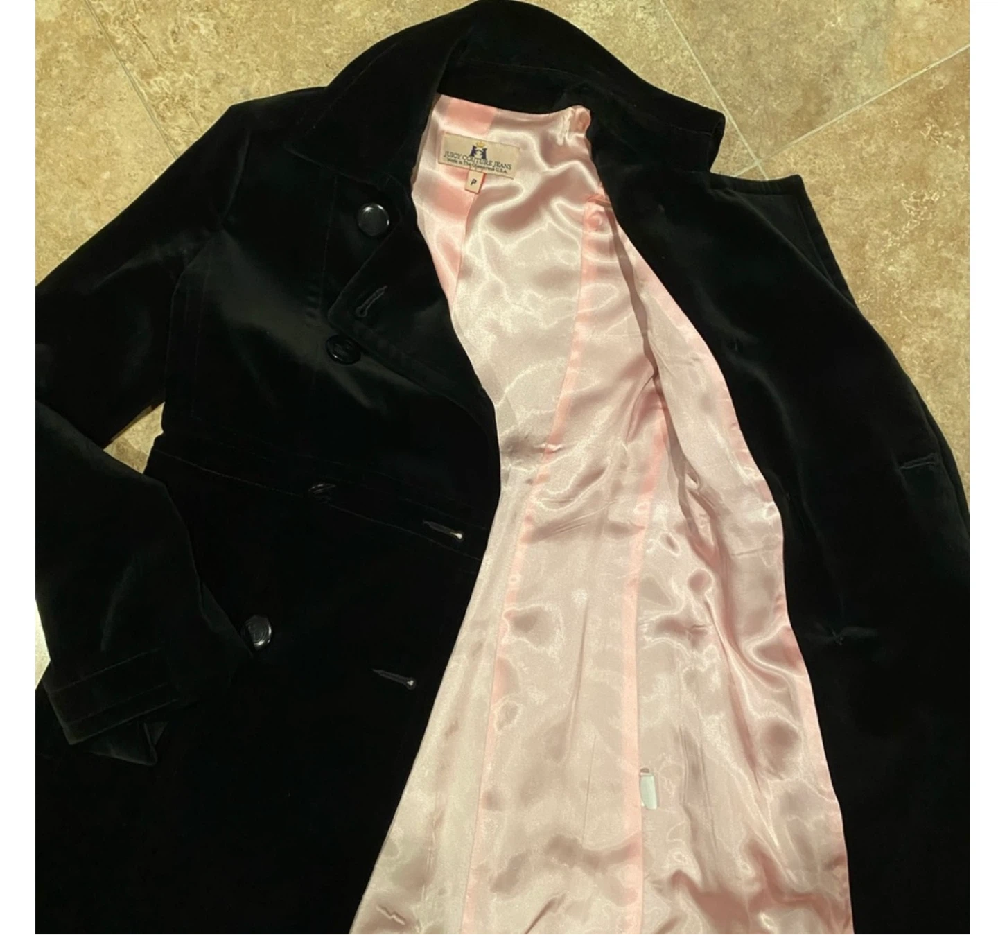 Juicy Couture Black Velvet Double-Breasted Jacket - photo 3