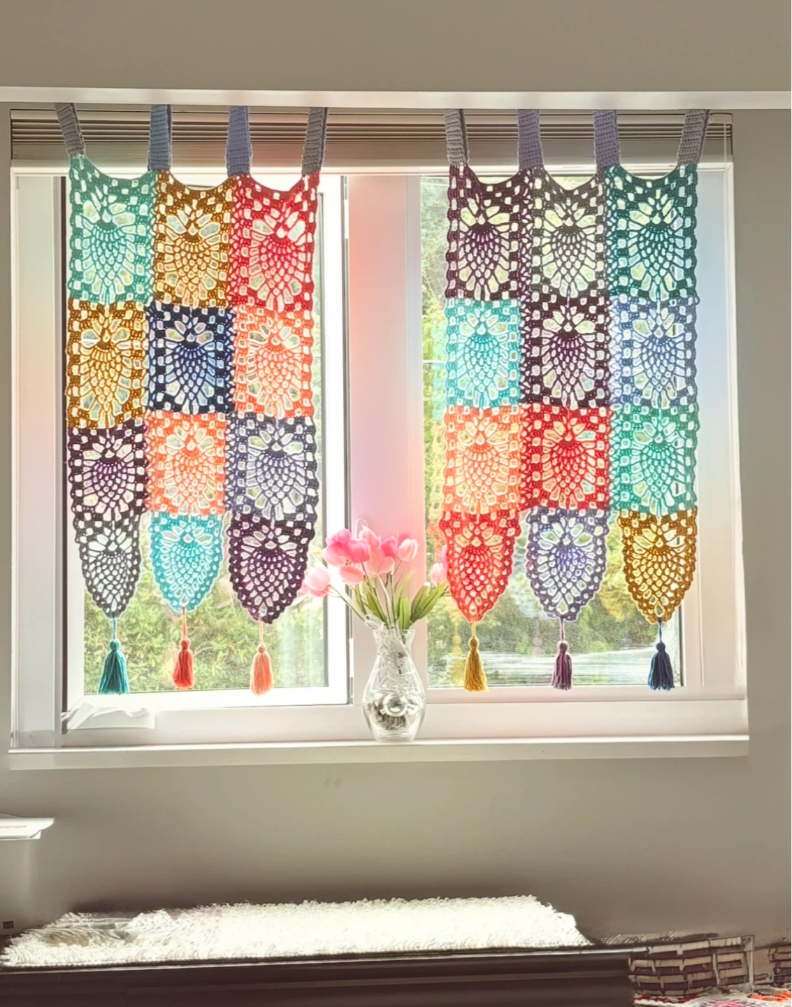 Handmade Crochet Cafe Curtains - photo 2